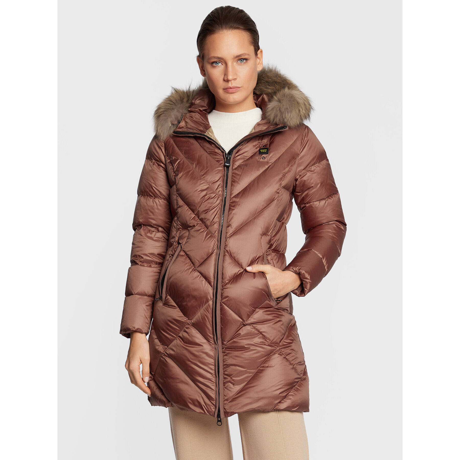 Blauer Пухено яке Brandy BLDK03215 006047 Кафяв Regular Fit - Pepit.bg