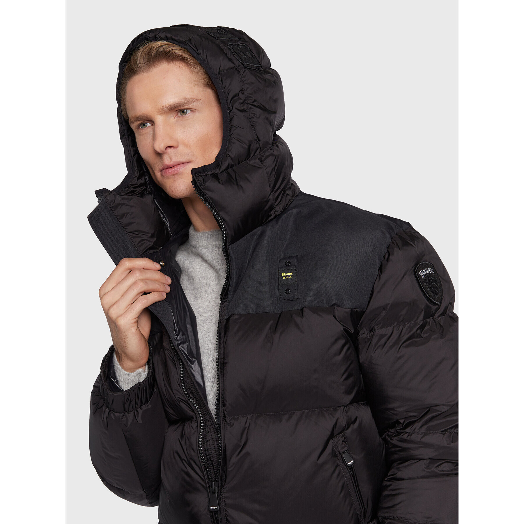 Blauer Пухено яке Cooper BLUC03173 Черен Regular Fit - Pepit.bg