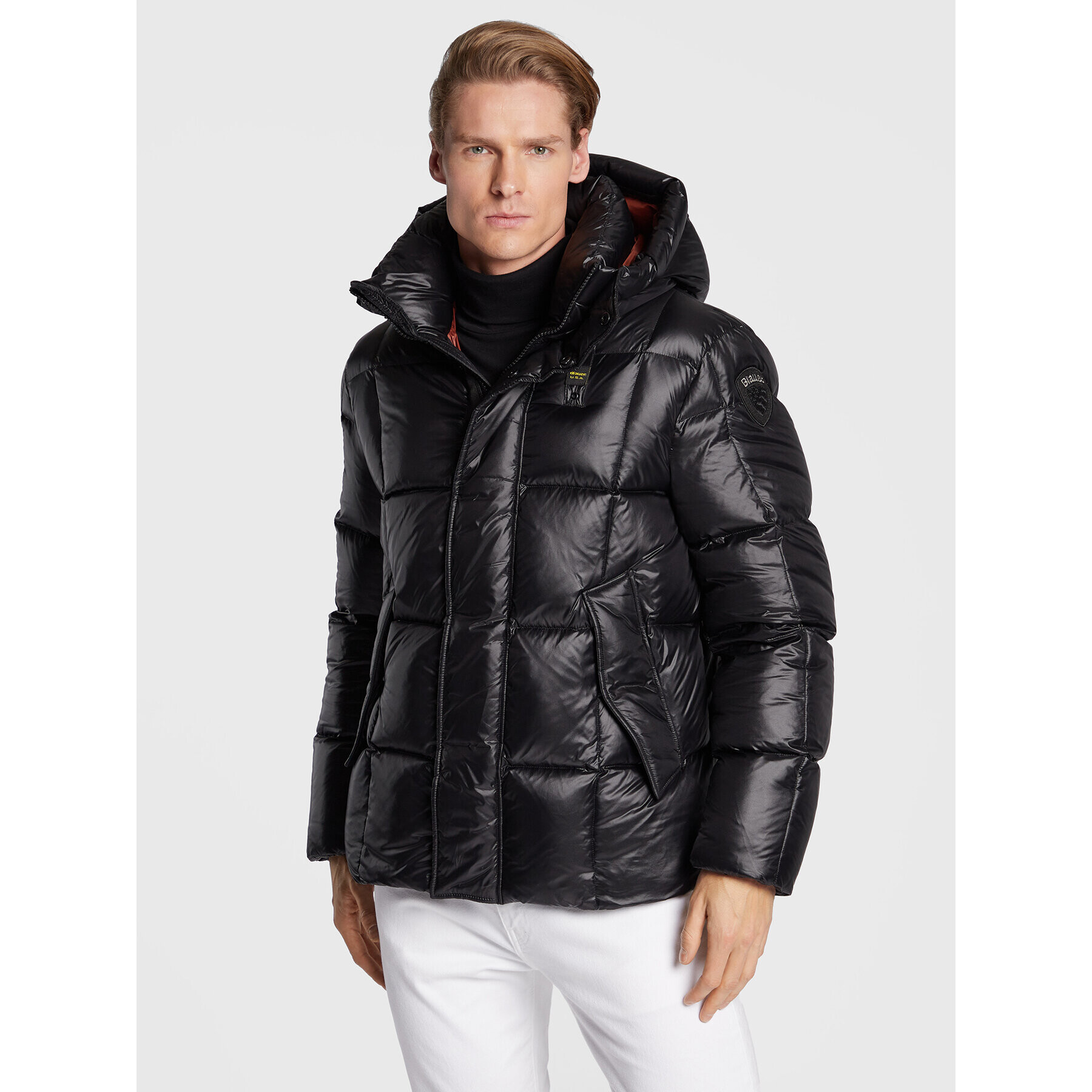 Blauer Пухено яке Flynn BLUC03220 006360 Черен Regular Fit - Pepit.bg