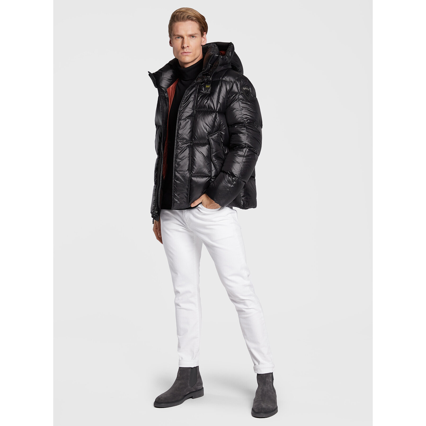 Blauer Пухено яке Flynn BLUC03220 006360 Черен Regular Fit - Pepit.bg