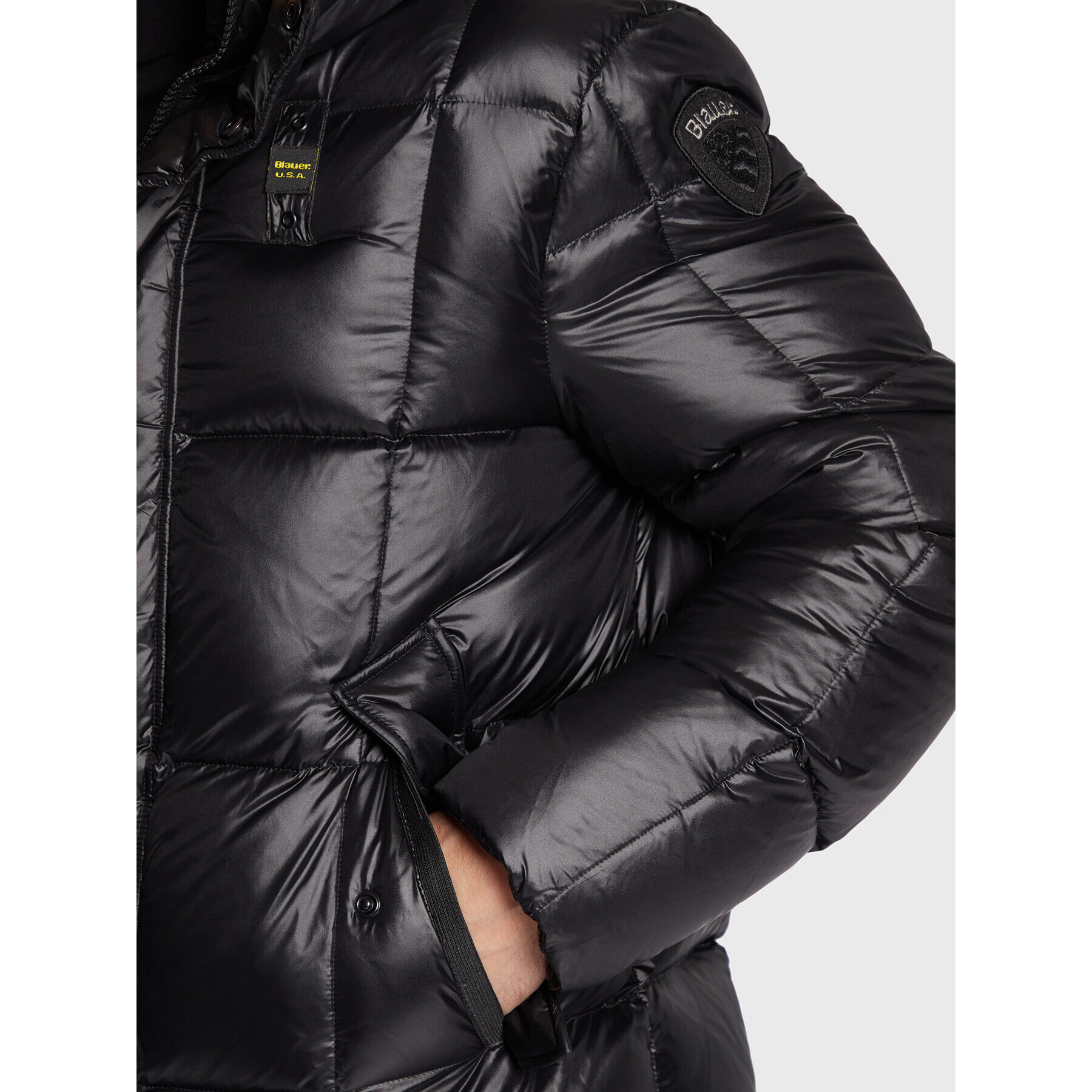 Blauer Пухено яке Flynn BLUC03220 006360 Черен Regular Fit - Pepit.bg