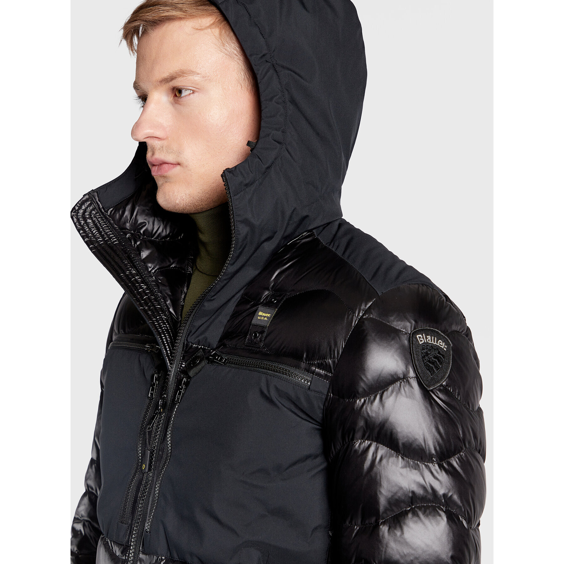 Blauer Пухено яке Kent BLUC03013 006355 Черен Regular Fit - Pepit.bg