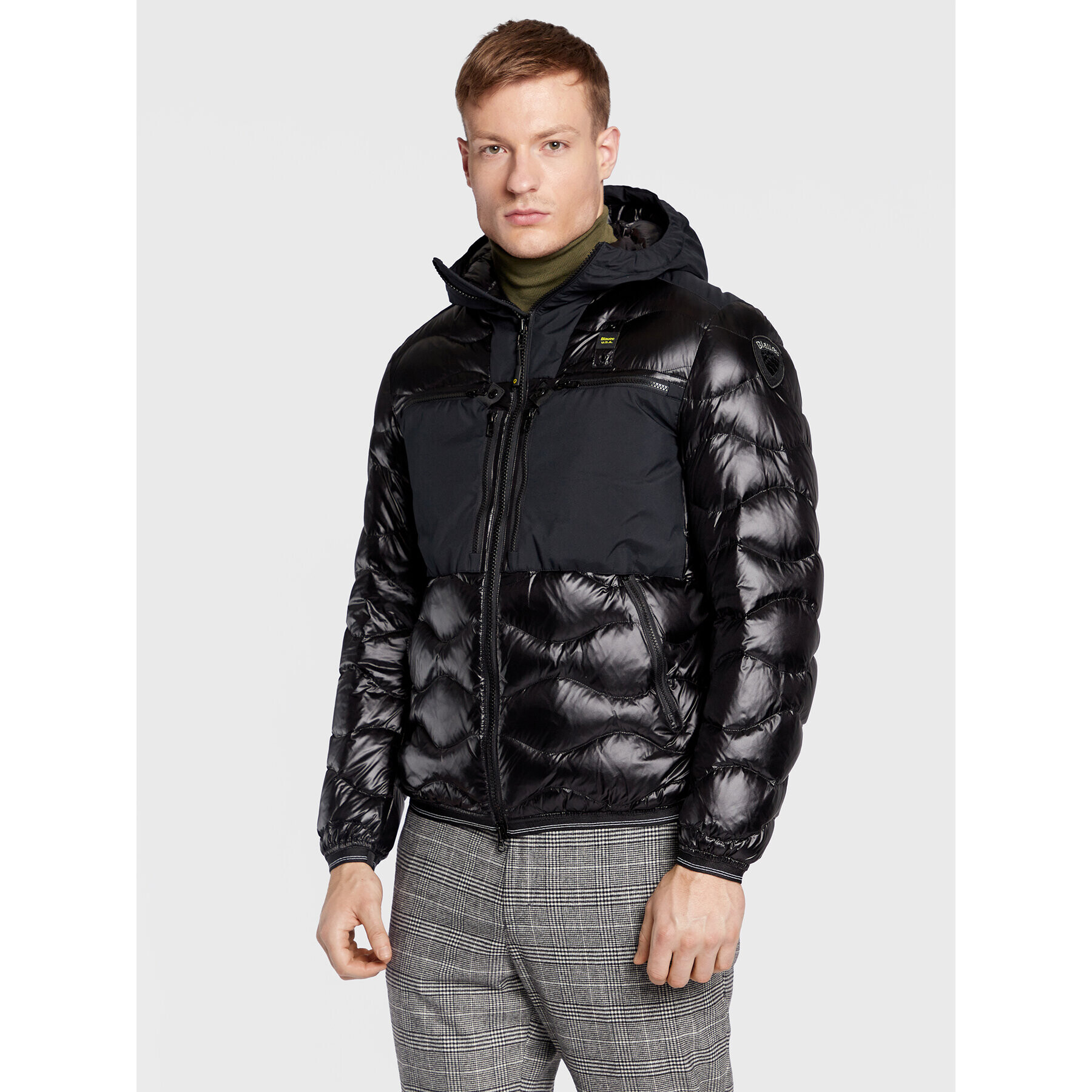 Blauer Пухено яке Kent BLUC03013 006355 Черен Regular Fit - Pepit.bg