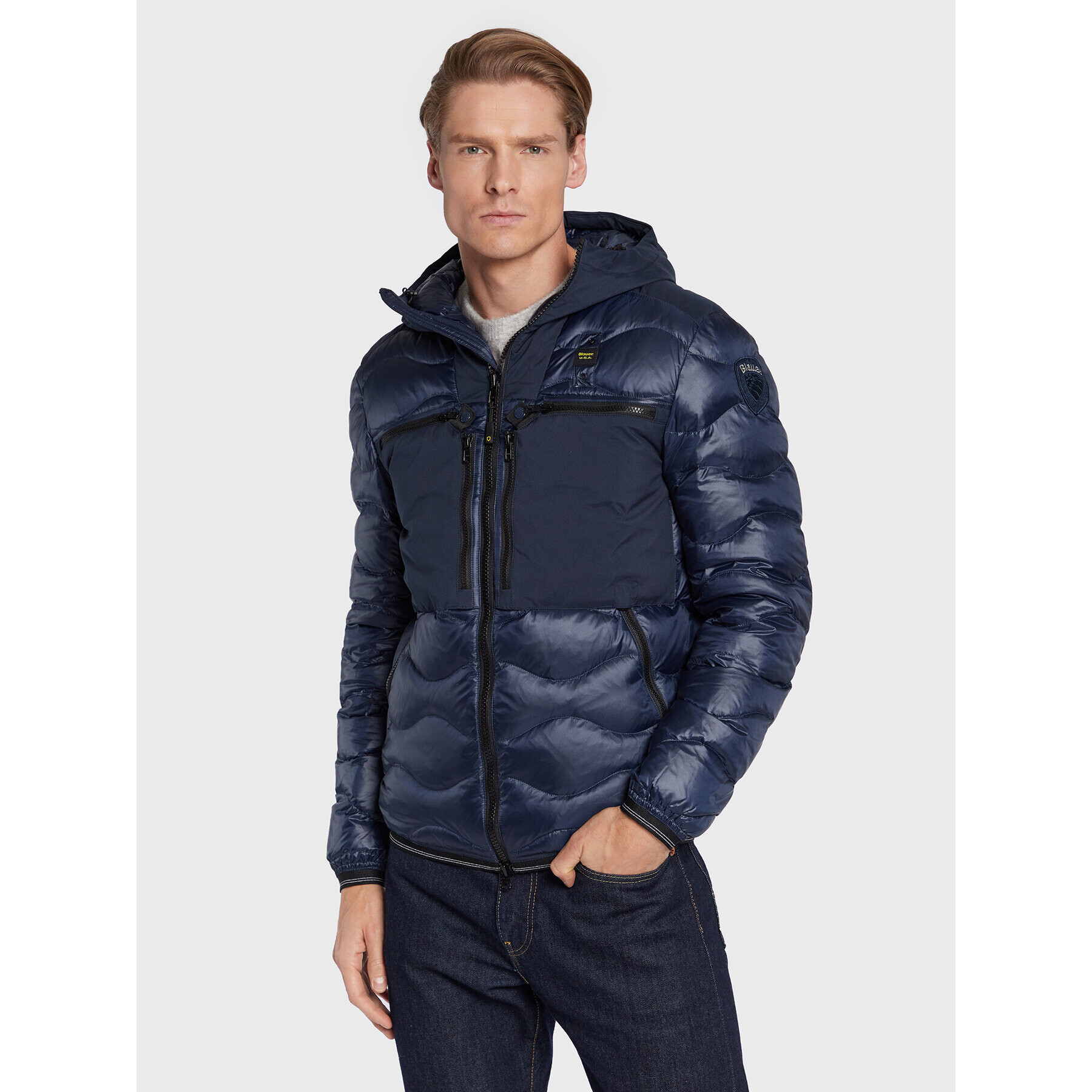 Blauer Пухено яке Kent BLUC03013 006355 Тъмносин Regular Fit - Pepit.bg