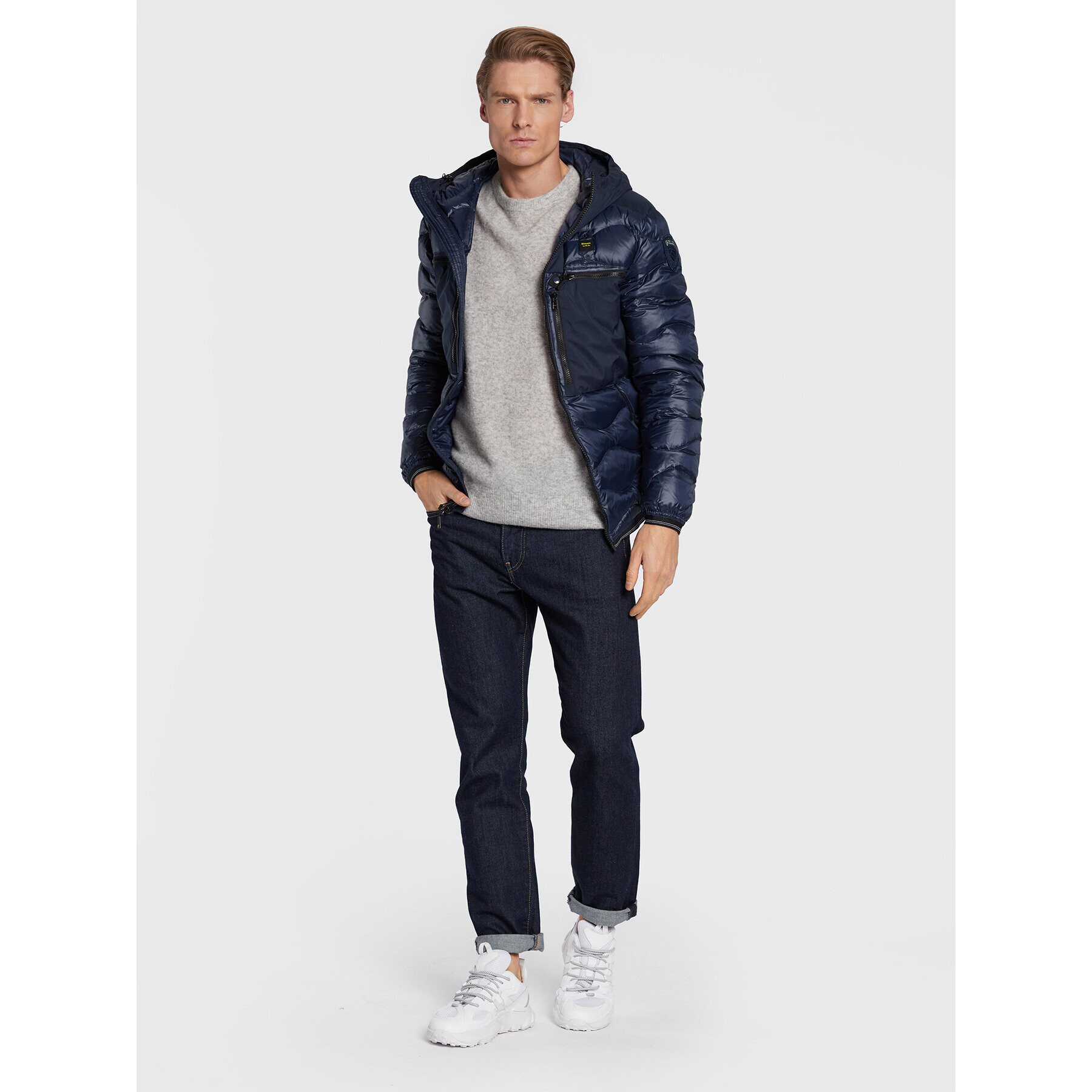 Blauer Пухено яке Kent BLUC03013 006355 Тъмносин Regular Fit - Pepit.bg