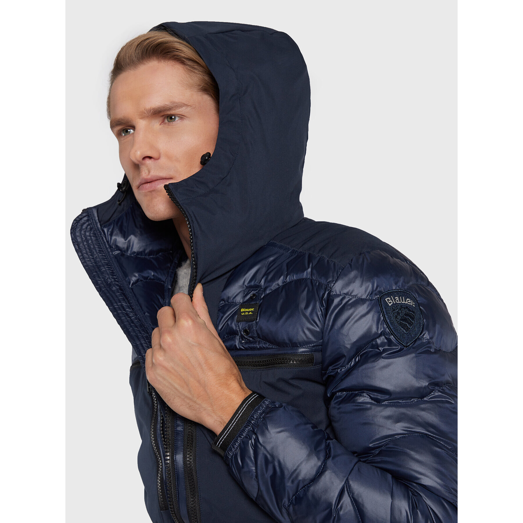 Blauer Пухено яке Kent BLUC03013 006355 Тъмносин Regular Fit - Pepit.bg
