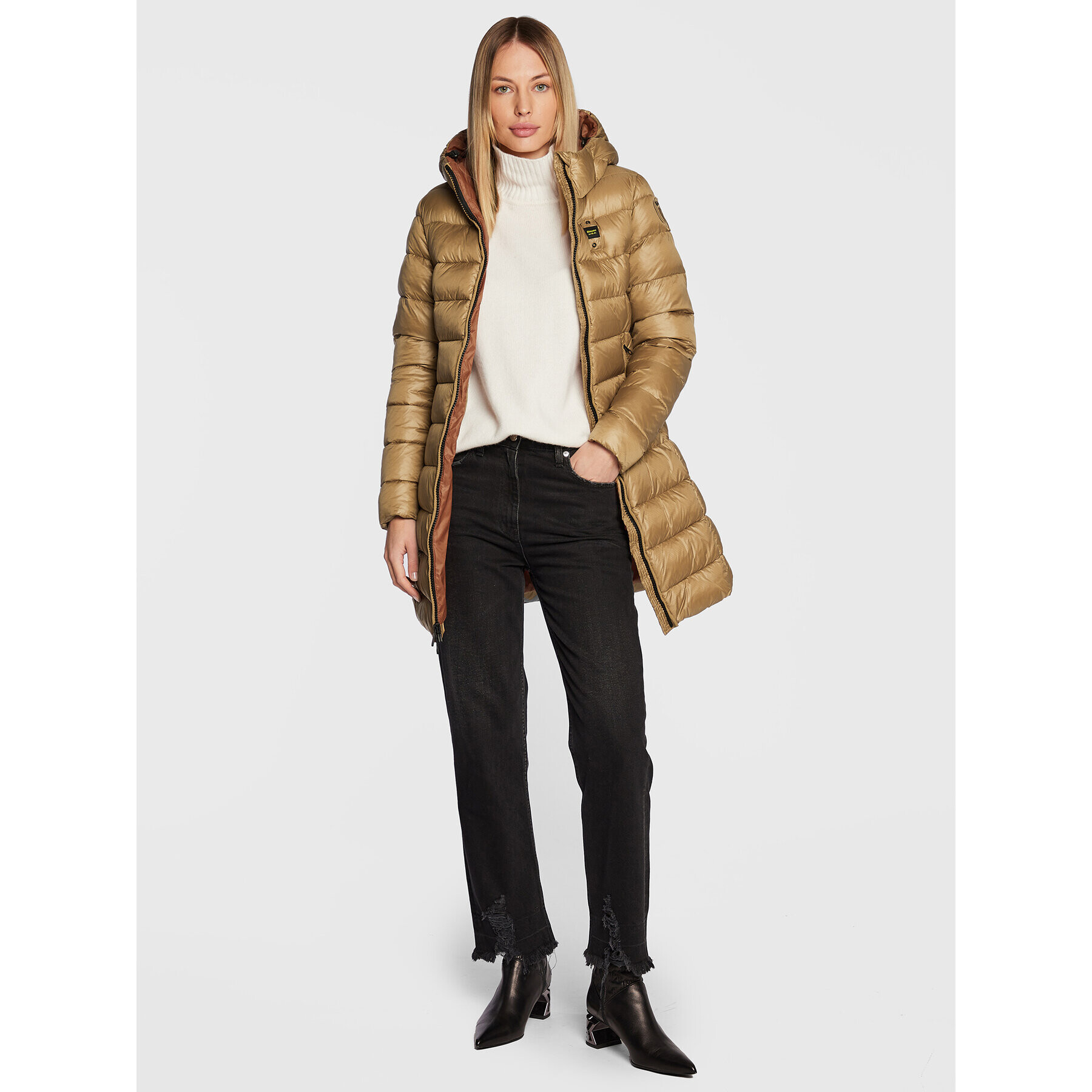 Blauer Пухено яке Lena BLDK02146 005958 Бежов Regular Fit - Pepit.bg