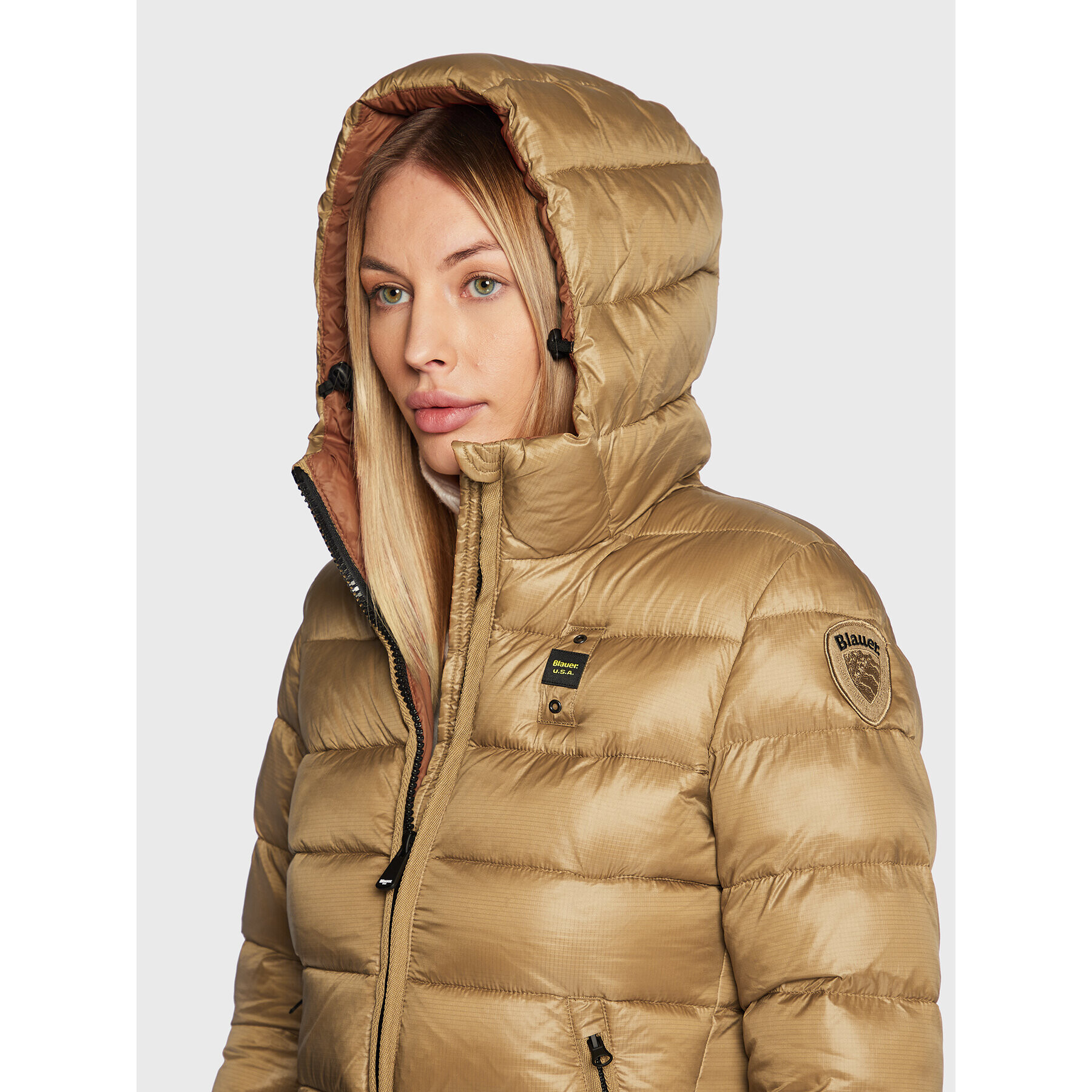 Blauer Пухено яке Lena BLDK02146 005958 Бежов Regular Fit - Pepit.bg