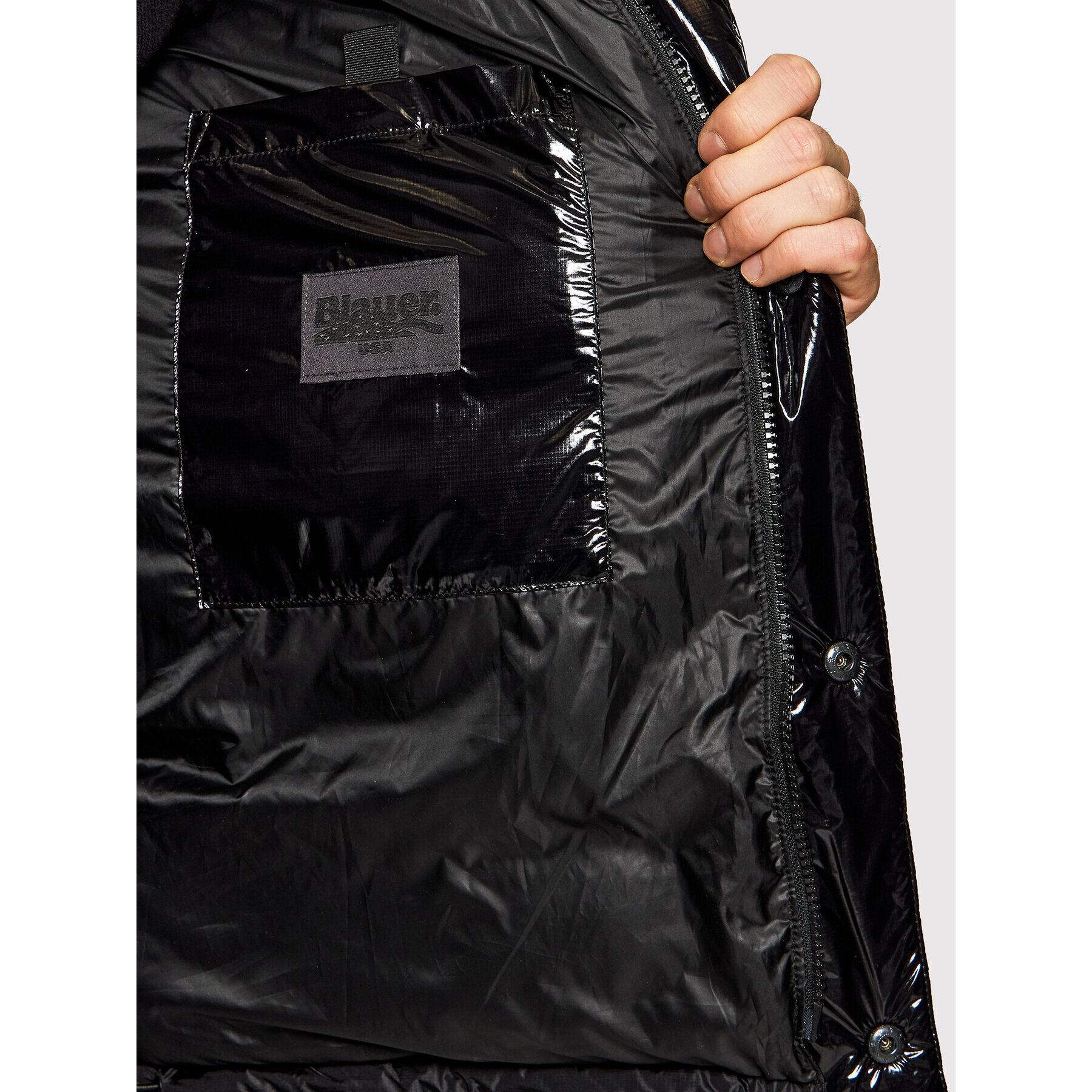 Blauer Пухено яке Rafael Shiny 21WBLUC03082 006083 Черен Regular Fit - Pepit.bg