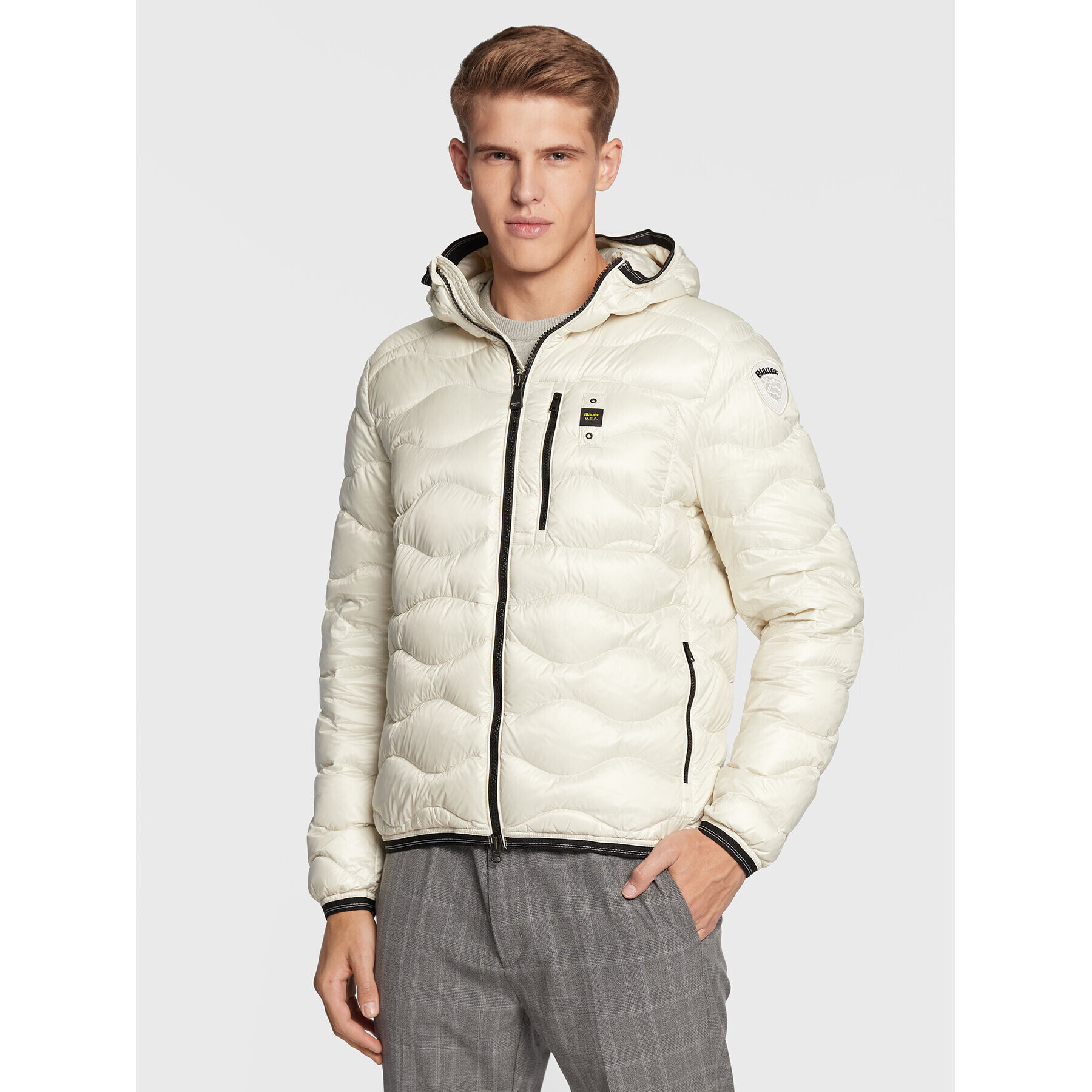 Blauer Пухено яке Terence Wave BLUC03014 006355 Бежов Regular Fit - Pepit.bg