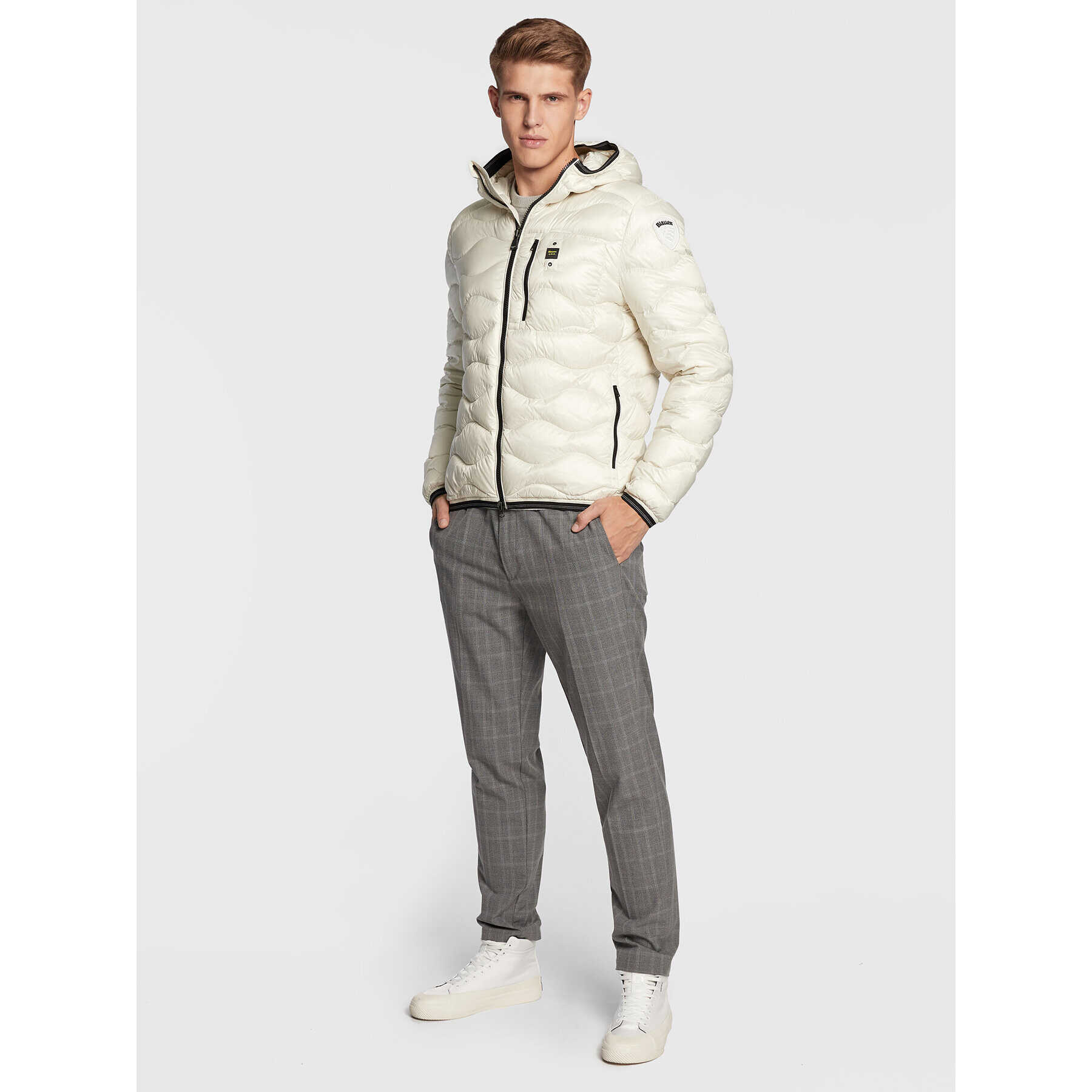 Blauer Пухено яке Terence Wave BLUC03014 006355 Бежов Regular Fit - Pepit.bg