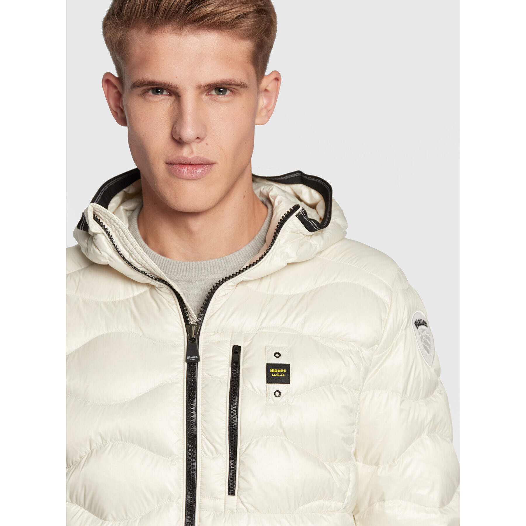 Blauer Пухено яке Terence Wave BLUC03014 006355 Бежов Regular Fit - Pepit.bg