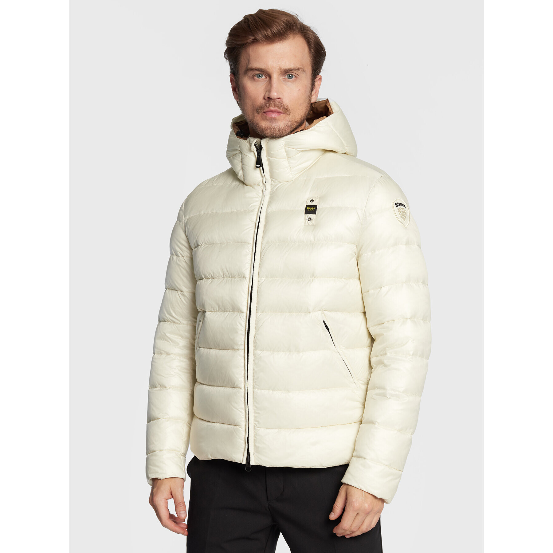 Blauer Пухено яке Virgil BLUC02142 005958 Бежов Regular Fit - Pepit.bg
