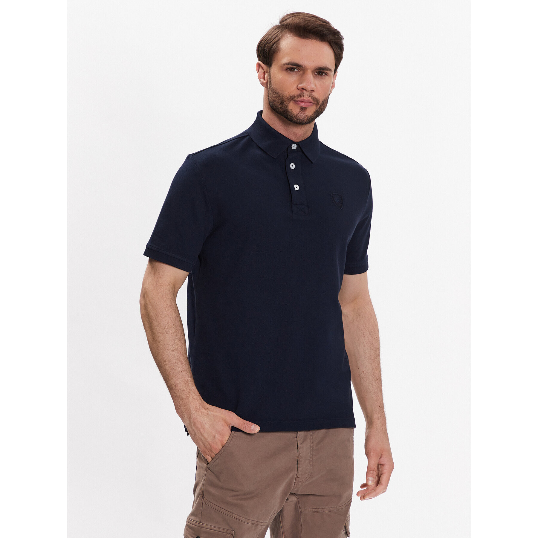 Blauer Тениска с яка и копчета 23SBLUT02348 Син Regular Fit - Pepit.bg