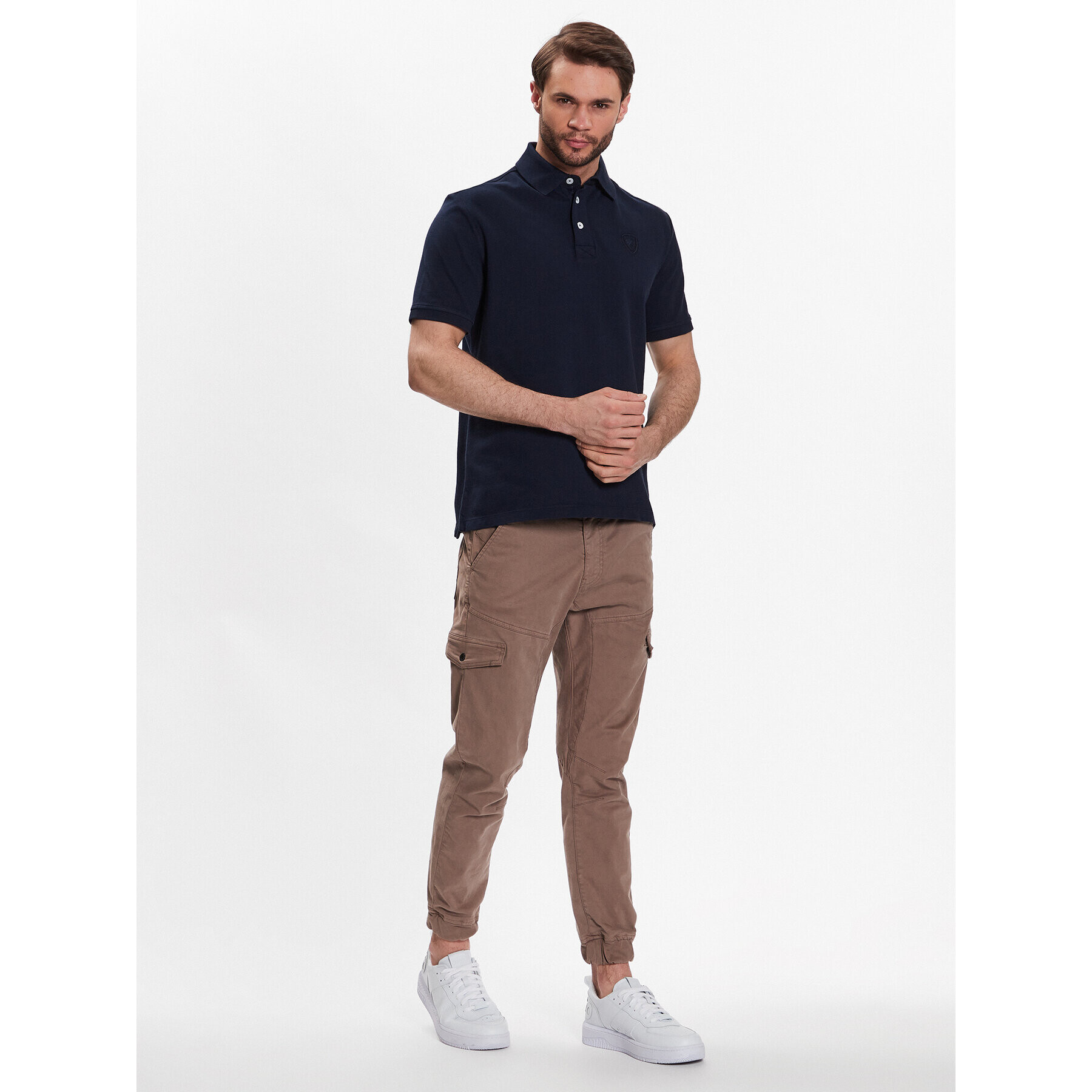 Blauer Тениска с яка и копчета 23SBLUT02348 Син Regular Fit - Pepit.bg