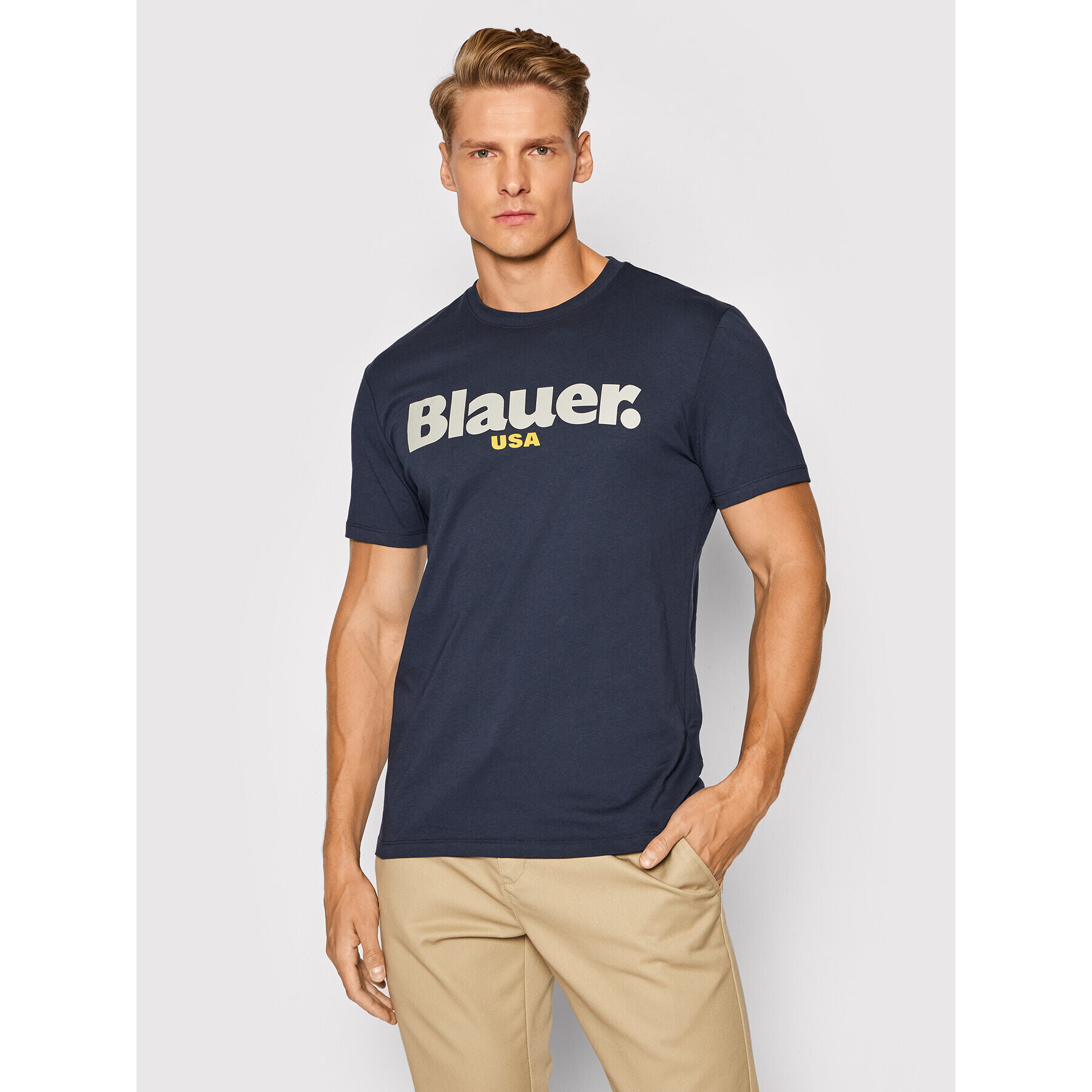 Blauer Тишърт 21WBLUH02285 Тъмносин Regular Fit - Pepit.bg