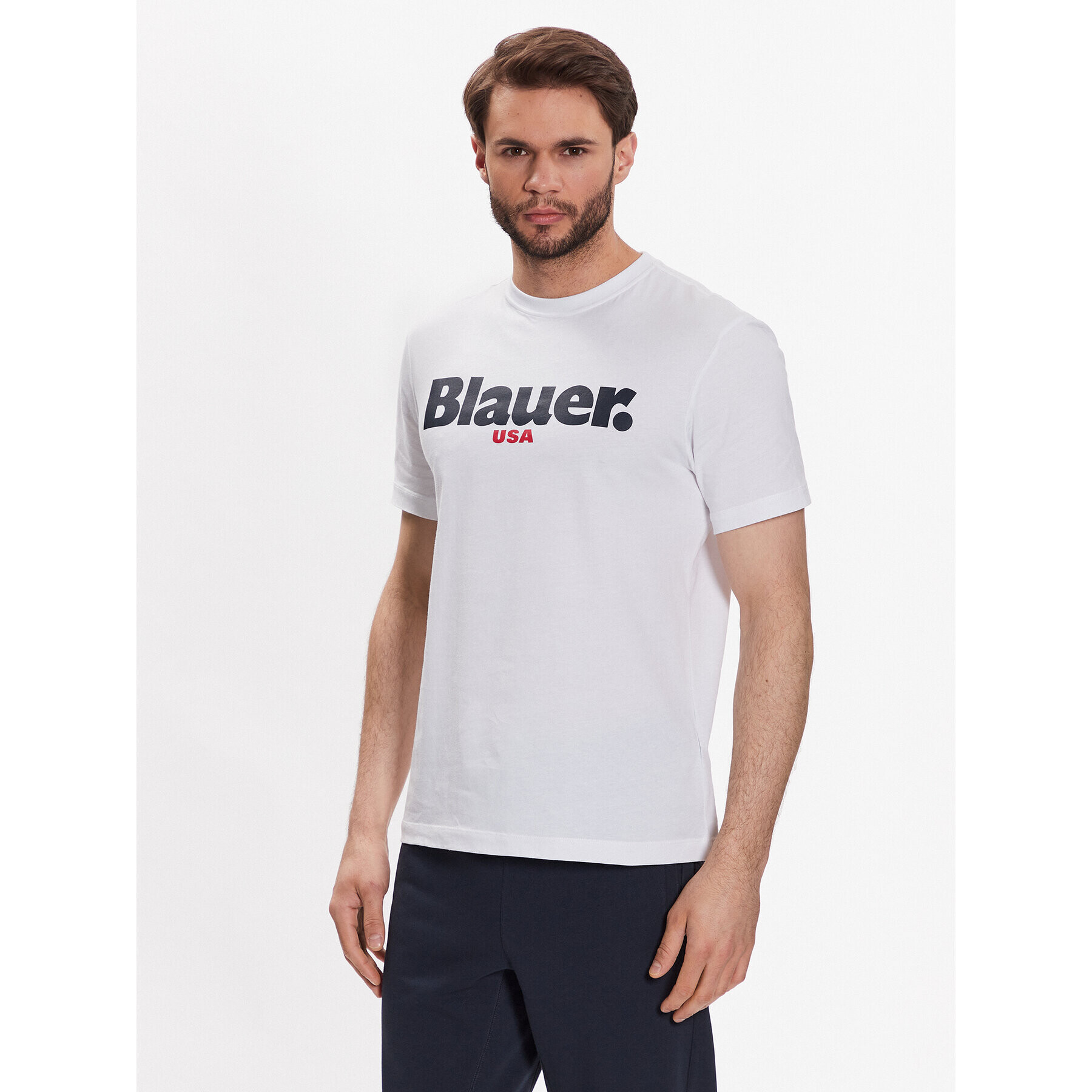 Blauer Тишърт 23SBLUH02104 004547 Бял Regular Fit - Pepit.bg