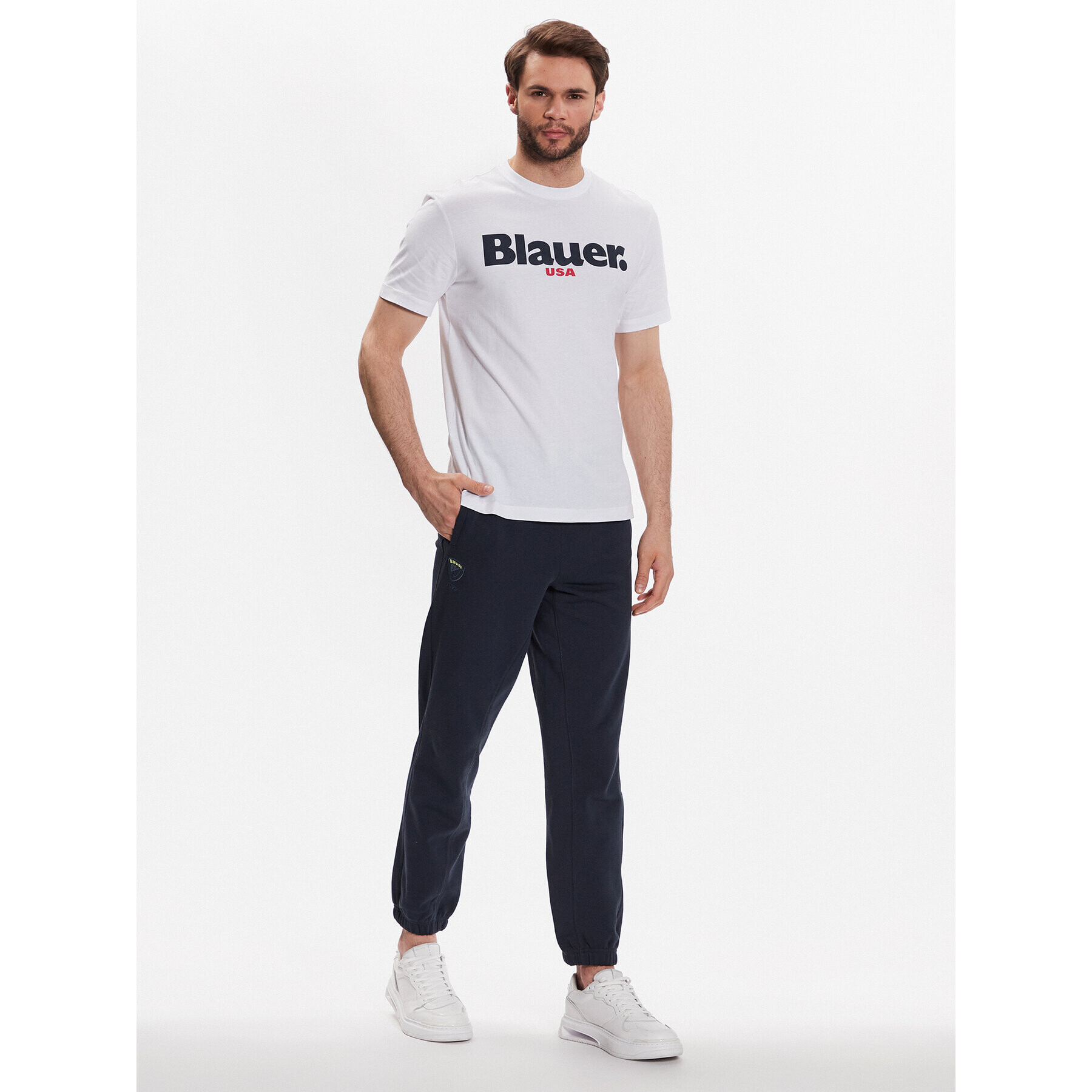 Blauer Тишърт 23SBLUH02104 004547 Бял Regular Fit - Pepit.bg