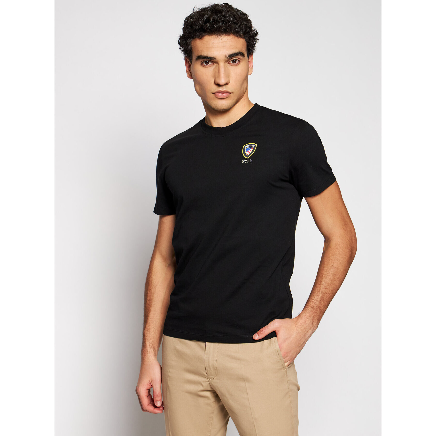 Blauer Тишърт Manica 21SBLUH02130 004547 Черен Regular Fit - Pepit.bg