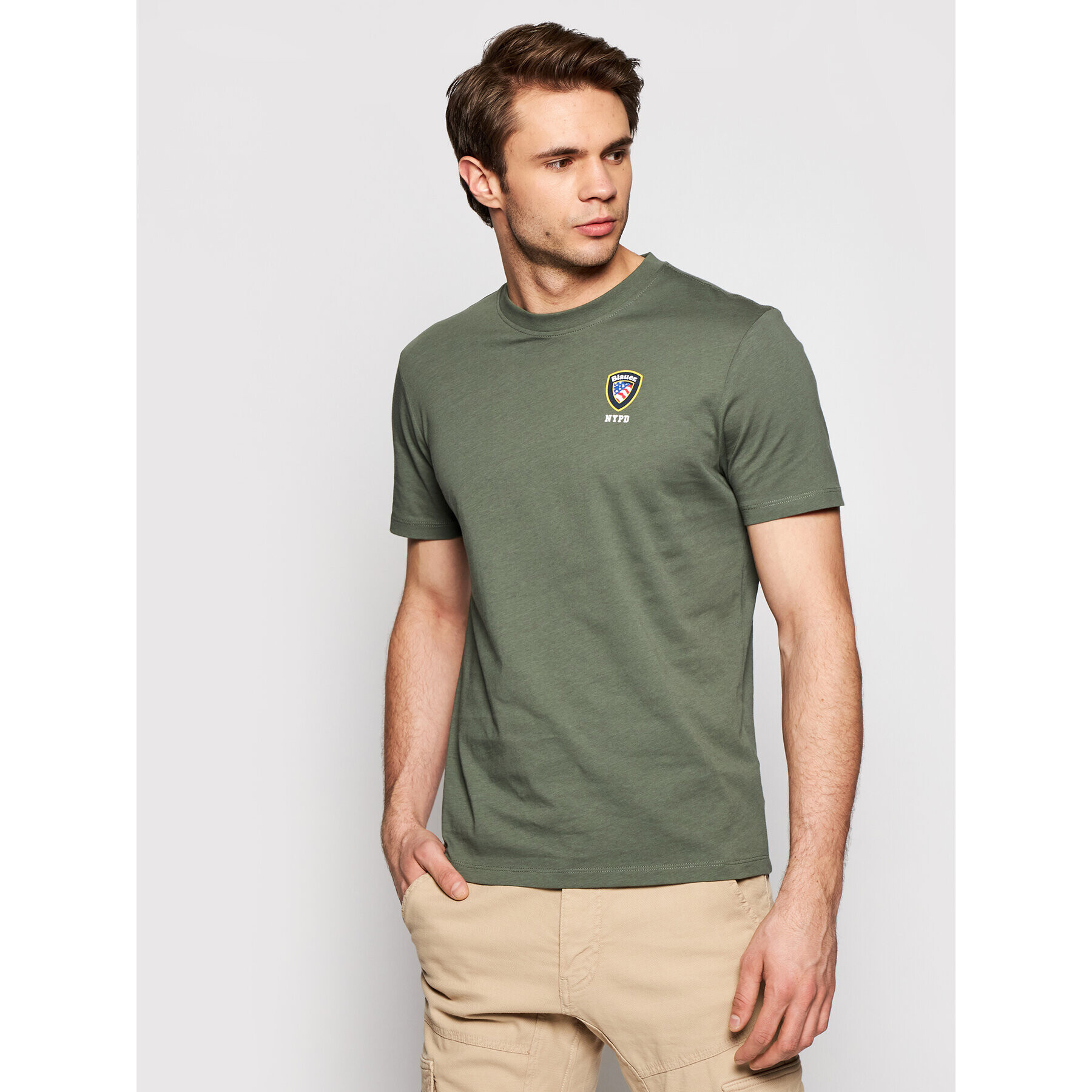 Blauer Тишърт NYPD 21SBLUH02130 004547 Зелен Regular Fit - Pepit.bg