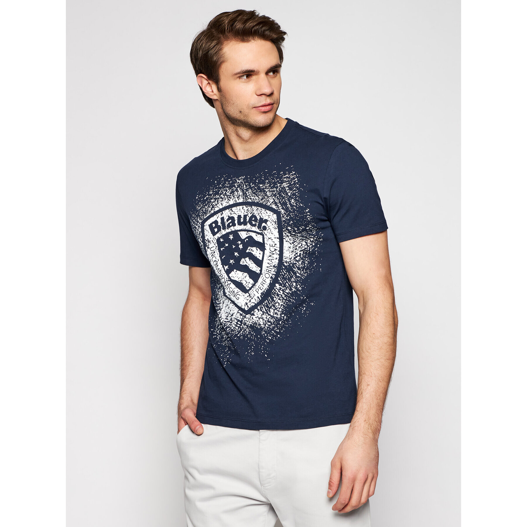 Blauer Тишърт Shield 21SBLUH02134 004547 Тъмносин Regular Fit - Pepit.bg