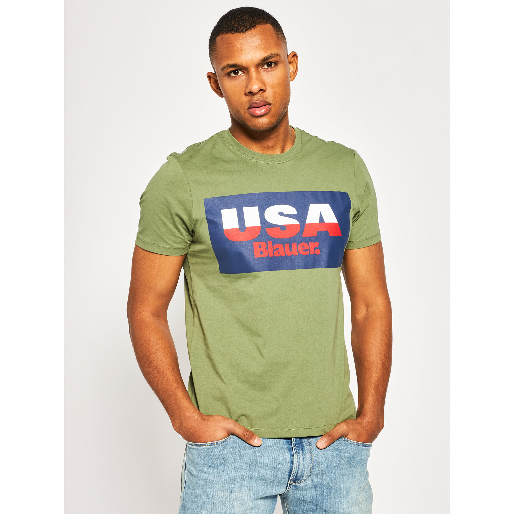 Blauer Тишърт Soft 20SBLUH02158 004547 Зелен Regular Fit - Pepit.bg