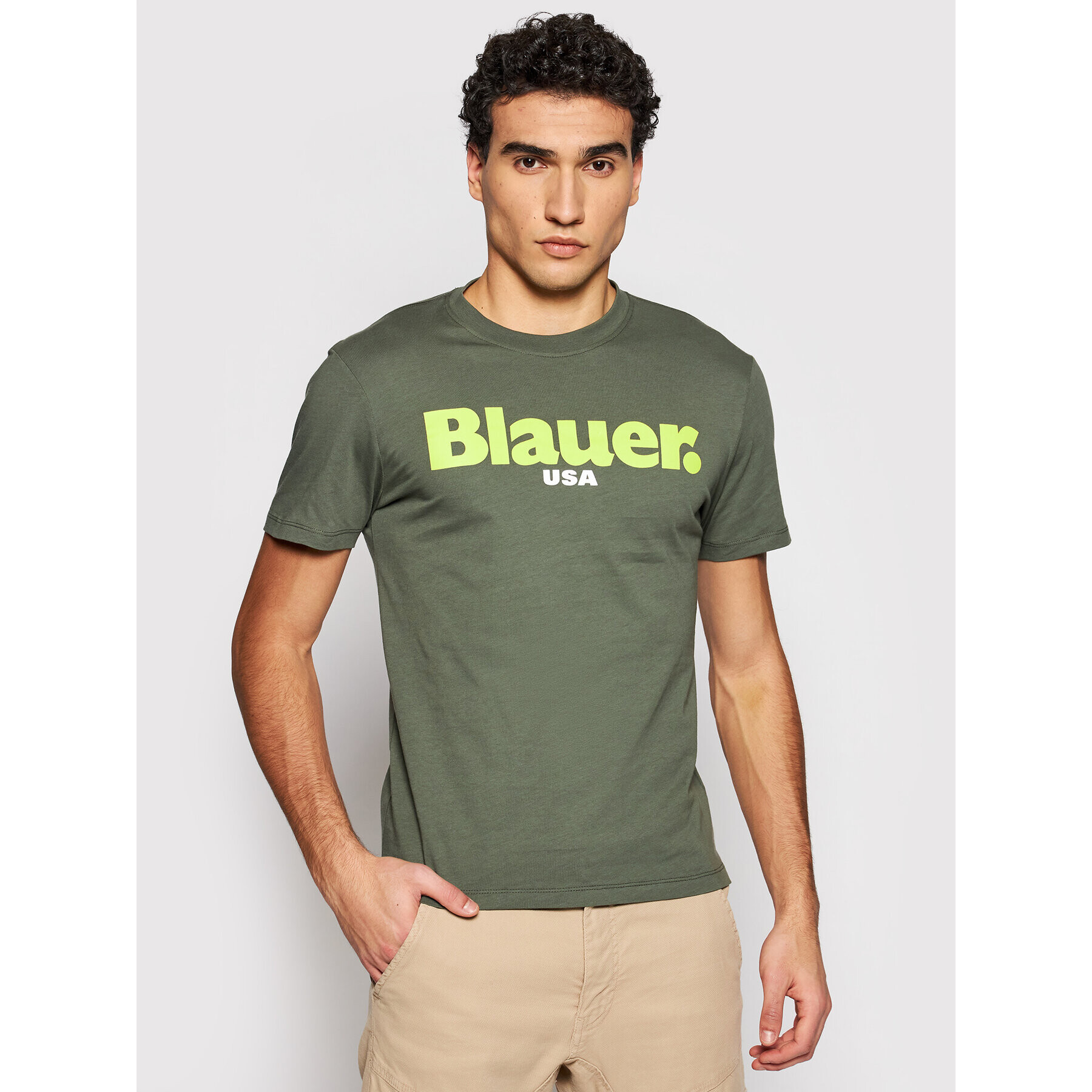 Blauer Тишърт Usa 21SBLUH02128 004547 Зелен Regular Fit - Pepit.bg