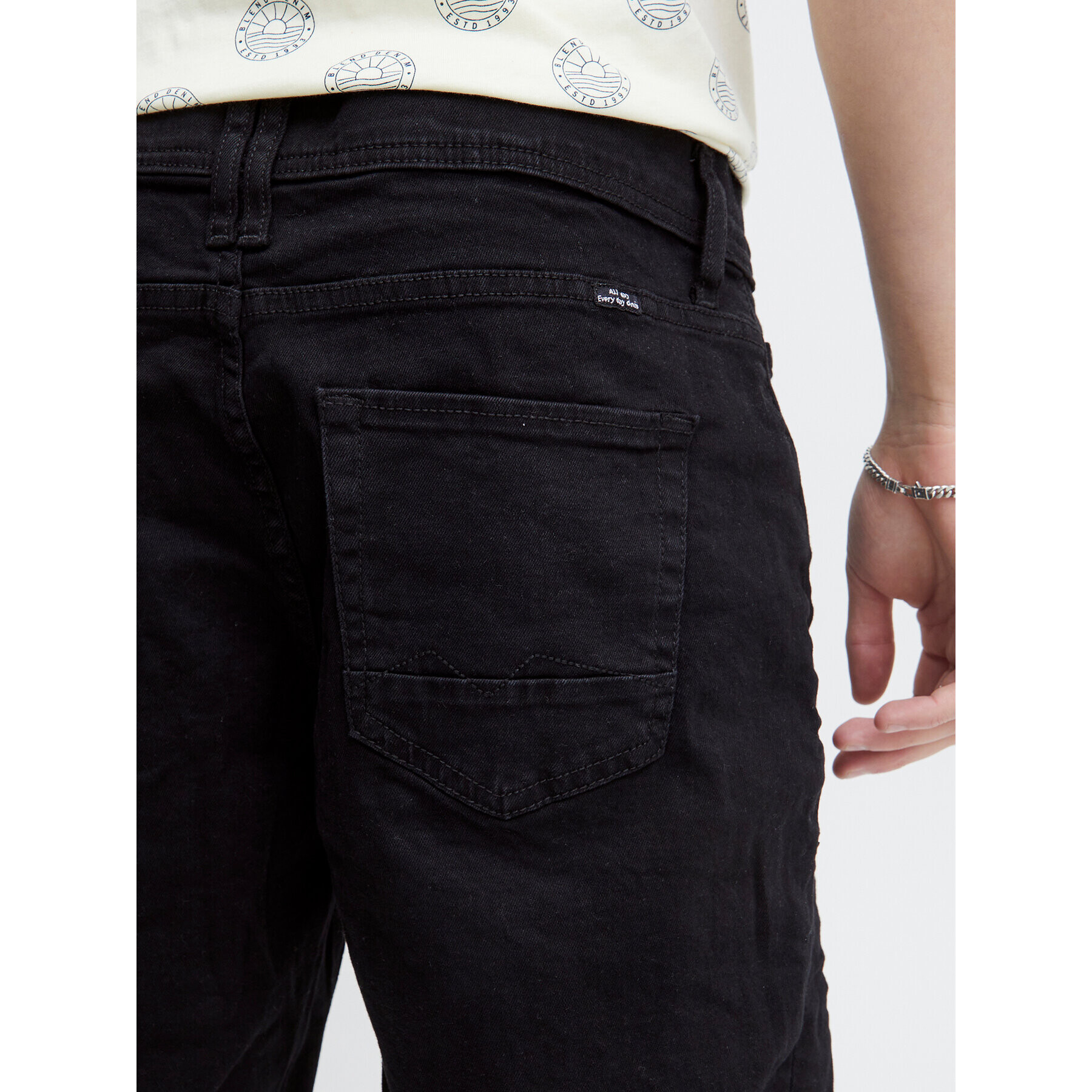 Blend Дънкови шорти 20713326 Черен Slim Fit - Pepit.bg