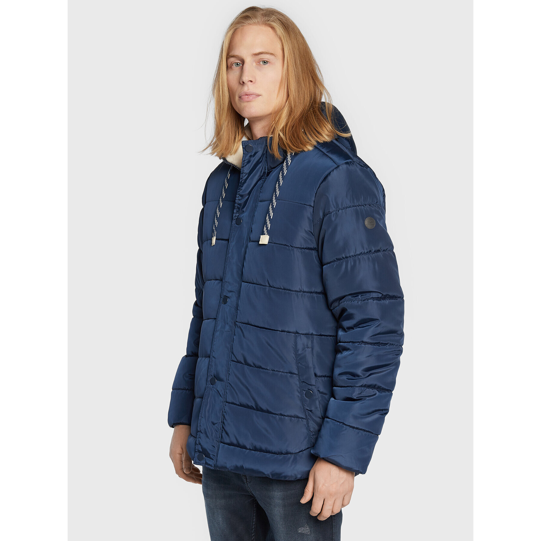 Blend Пухено яке Outerwear 20714383 Тъмносин Regular Fit - Pepit.bg