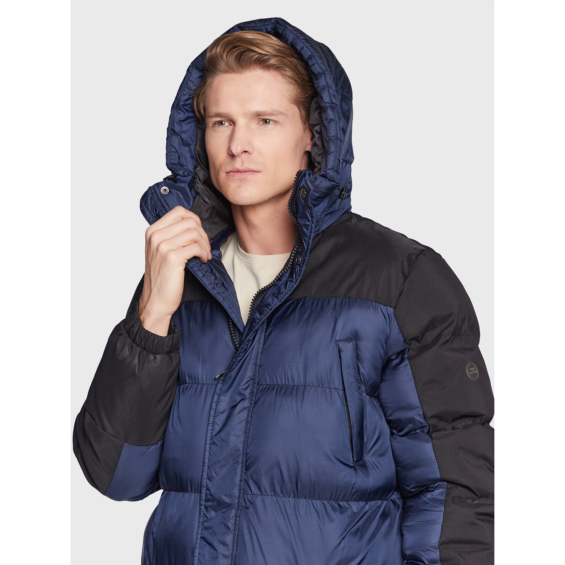 Blend Пухено яке Outerwear 20714791 Тъмносин Regular Fit - Pepit.bg