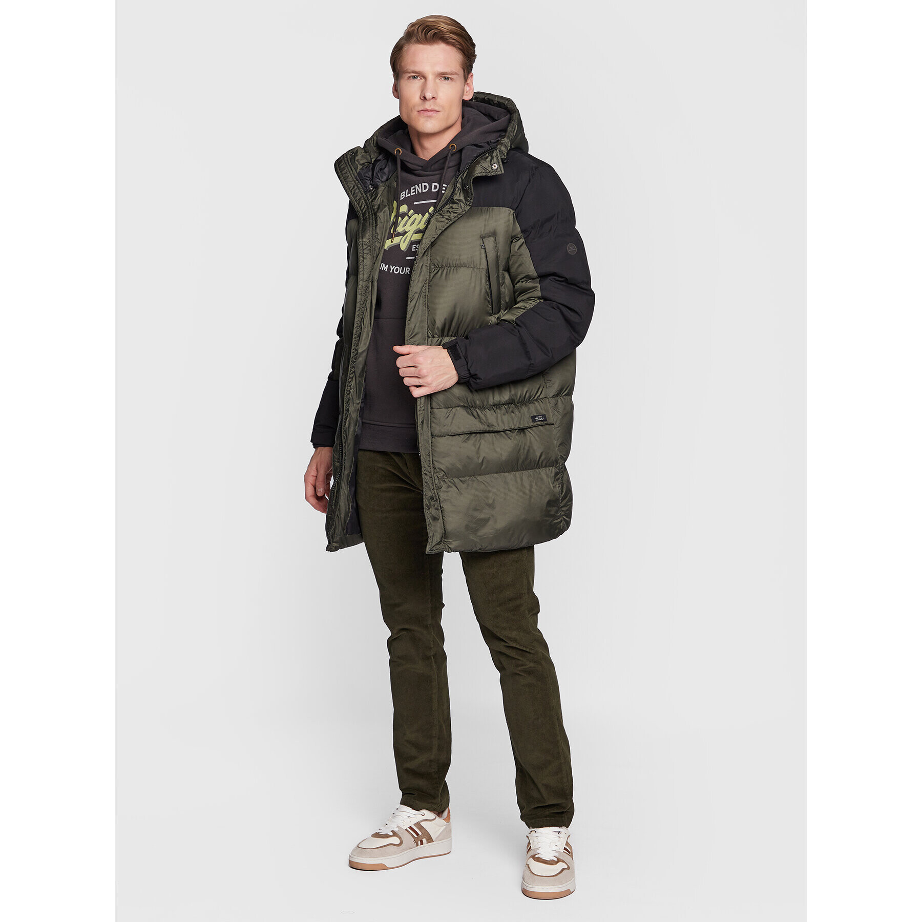 Blend Пухено яке Outerwear 20714791 Зелен Regular Fit - Pepit.bg