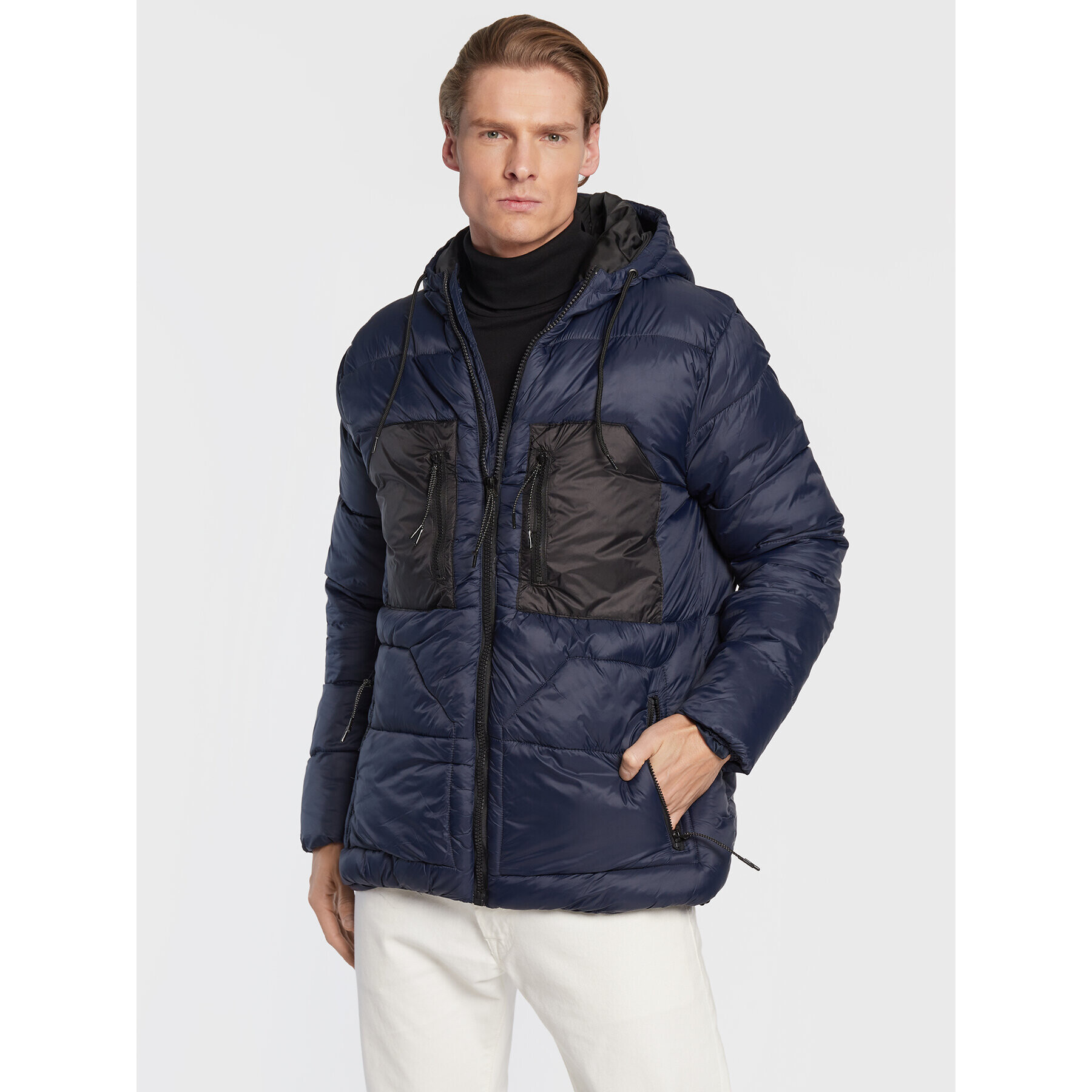 Blend Пухено яке Outwear 20714841 Тъмносин Regular Fit - Pepit.bg