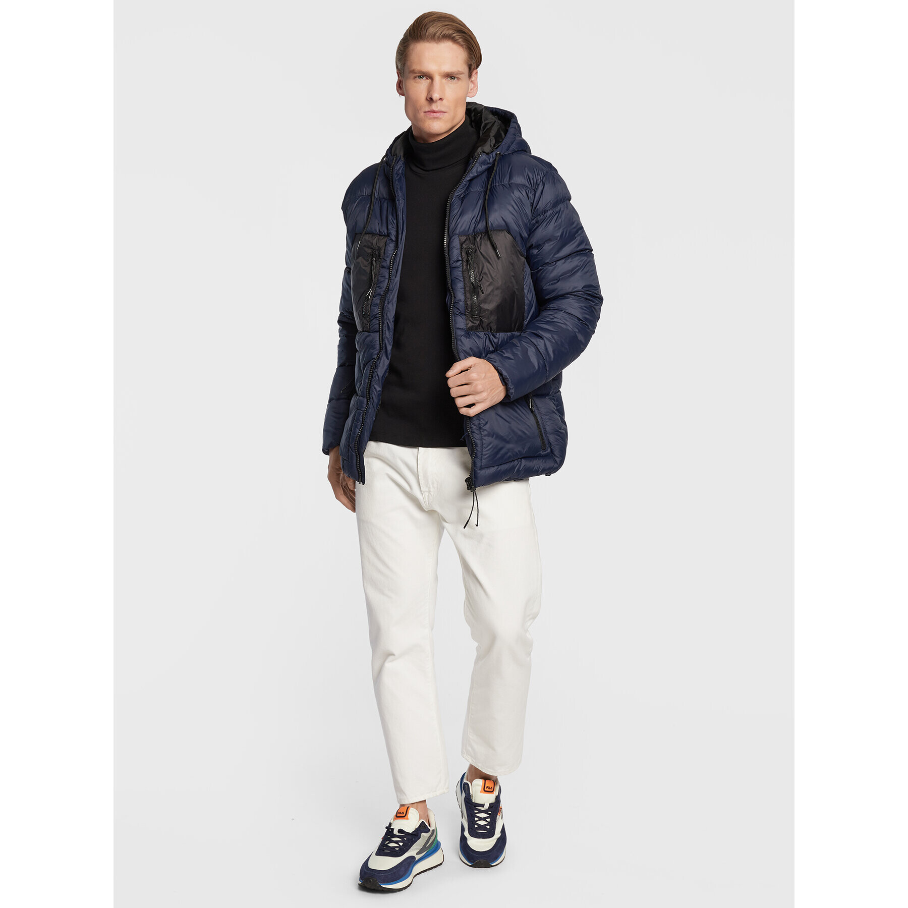Blend Пухено яке Outwear 20714841 Тъмносин Regular Fit - Pepit.bg