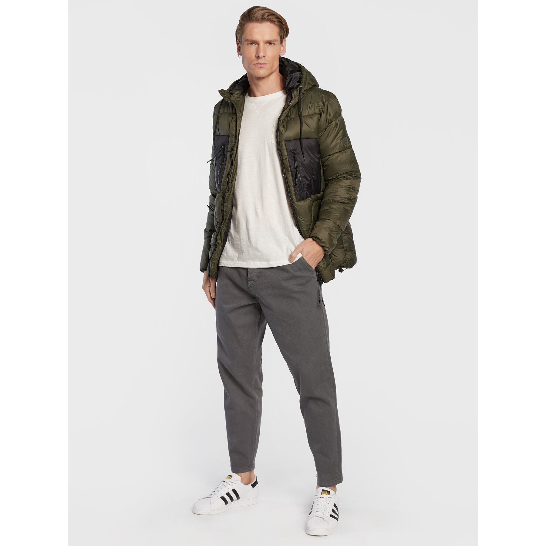 Blend Пухено яке Outwear 20714841 Зелен Regular Fit - Pepit.bg