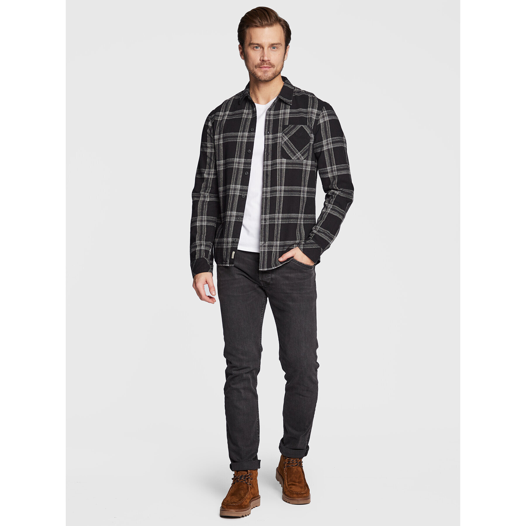 Blend Риза 20714604 Черен Slim Fit - Pepit.bg