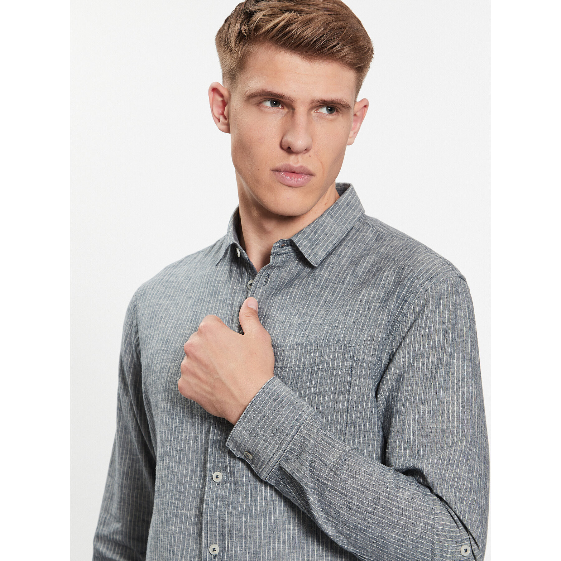 Blend Риза 20715151 Син Regular Fit - Pepit.bg