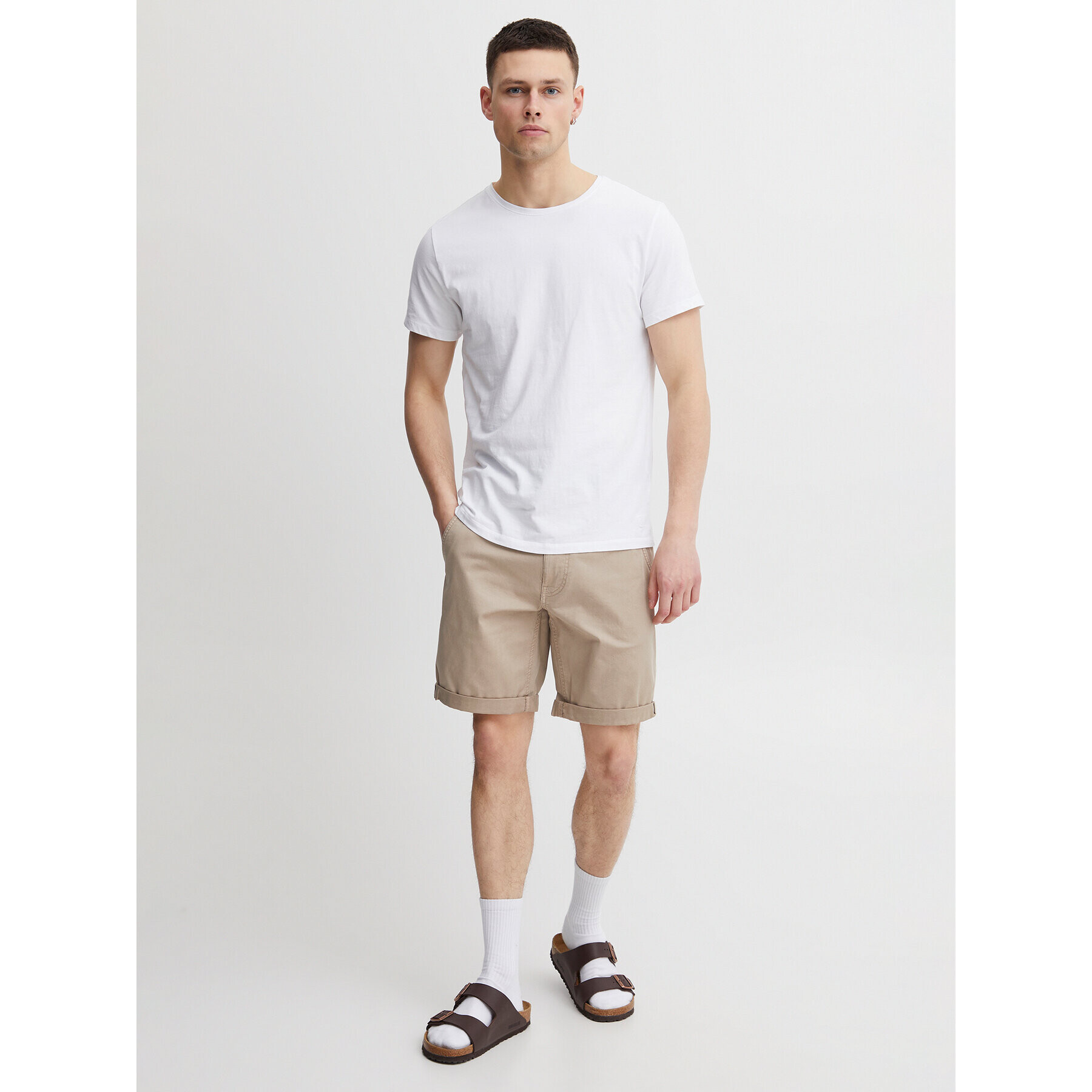 Blend Шорти от плат 20715125 Бежов Slim Fit - Pepit.bg