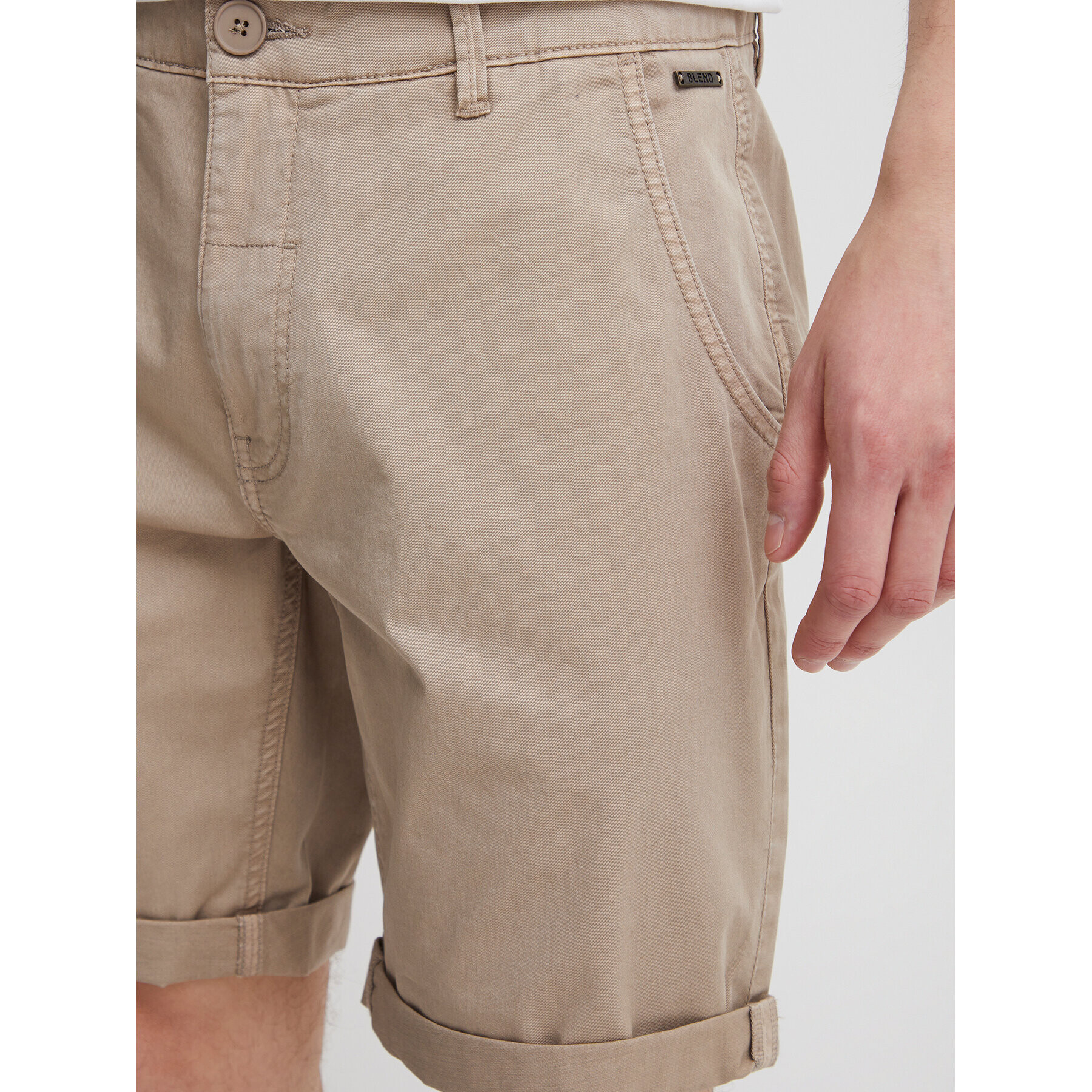 Blend Шорти от плат 20715125 Бежов Slim Fit - Pepit.bg