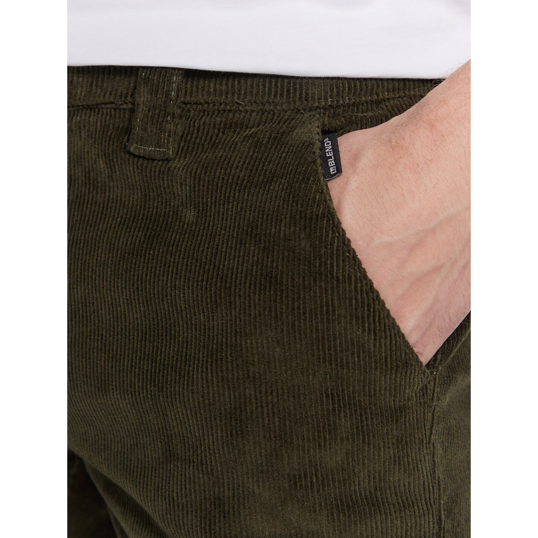 Blend Текстилни панталони 20714780 Зелен Slim Fit - Pepit.bg