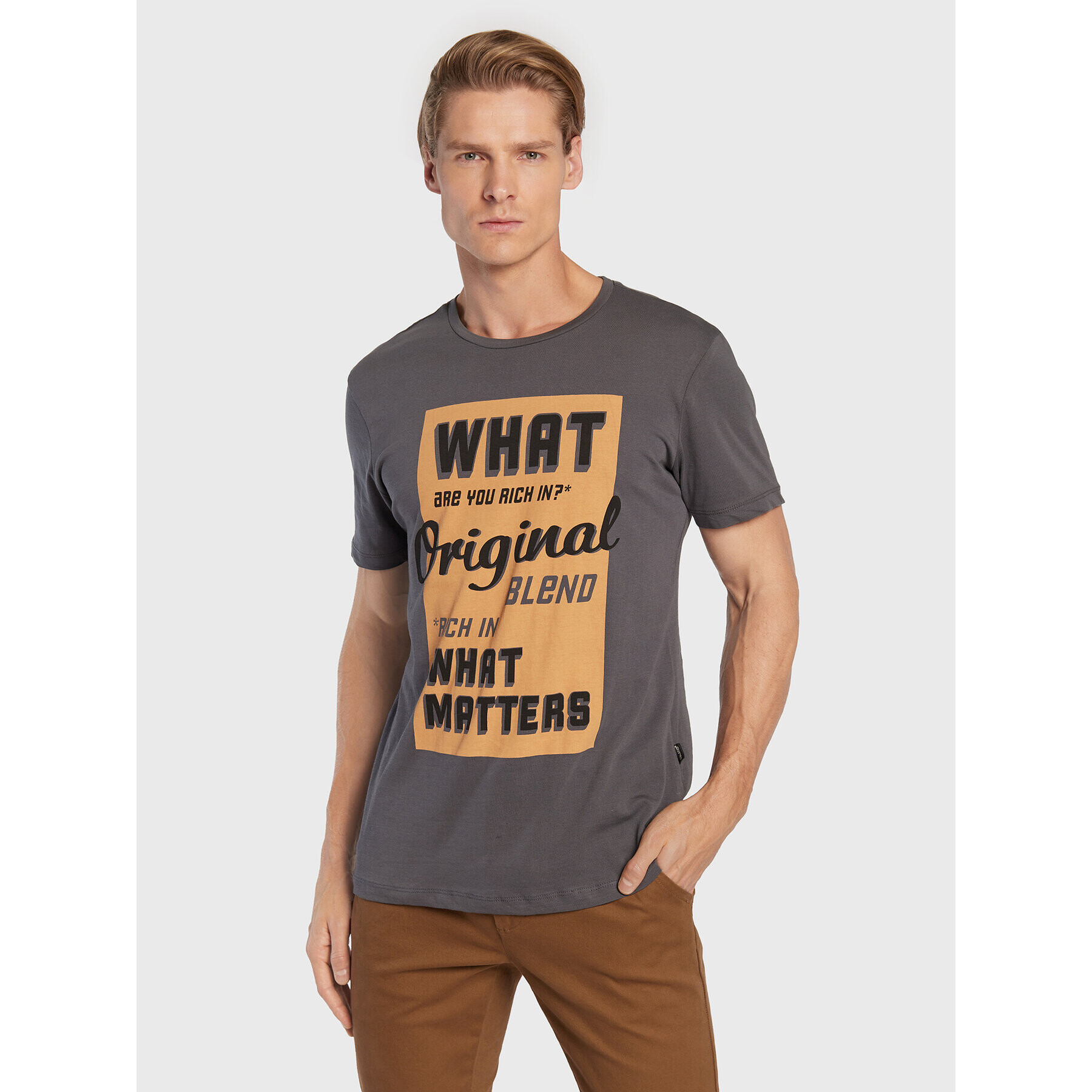 Blend Тишърт 20714250 Сив Regular Fit - Pepit.bg