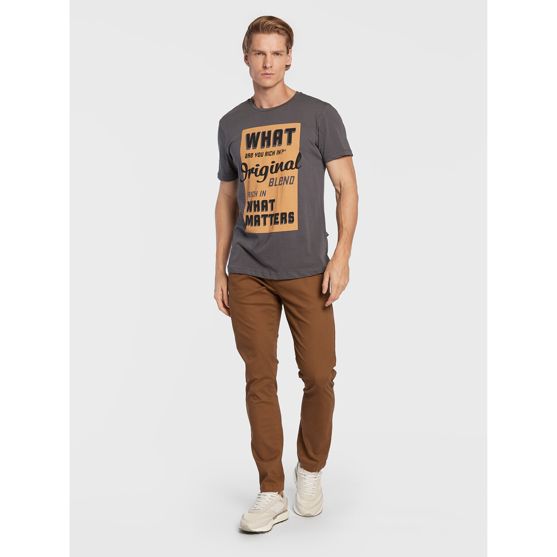 Blend Тишърт 20714250 Сив Regular Fit - Pepit.bg