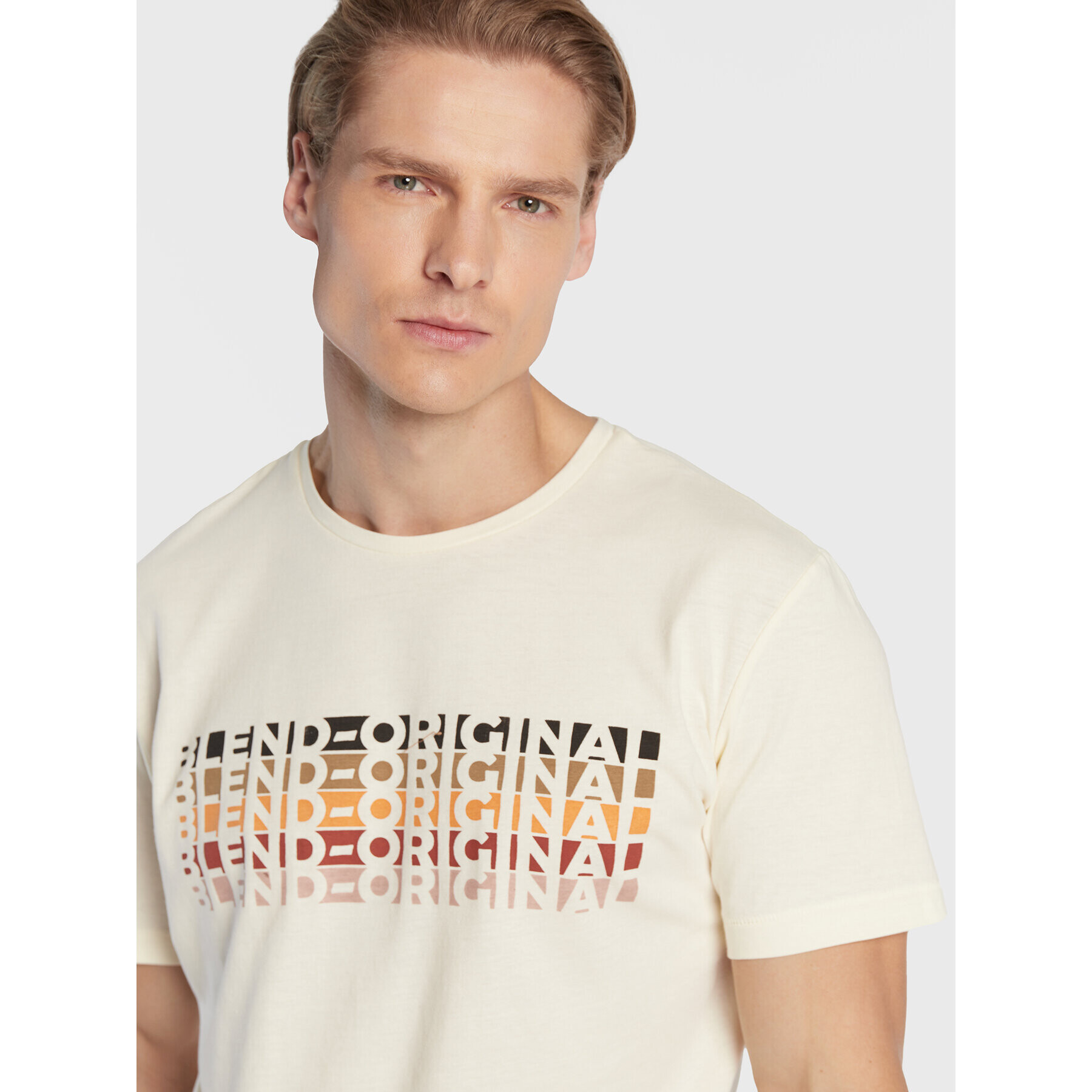 Blend Тишърт 20714255 Екрю Regular Fit - Pepit.bg