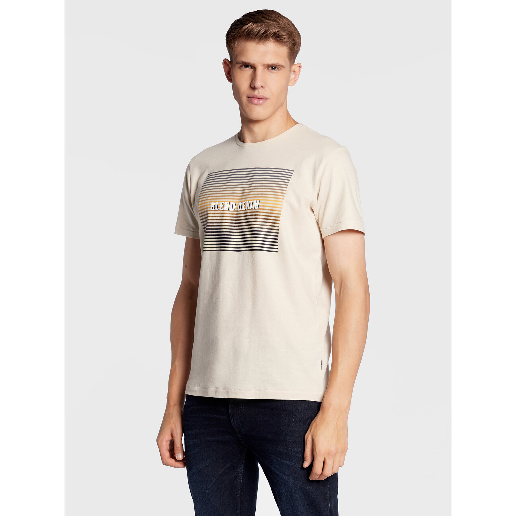Blend Тишърт 20714570 Бежов Regular Fit - Pepit.bg