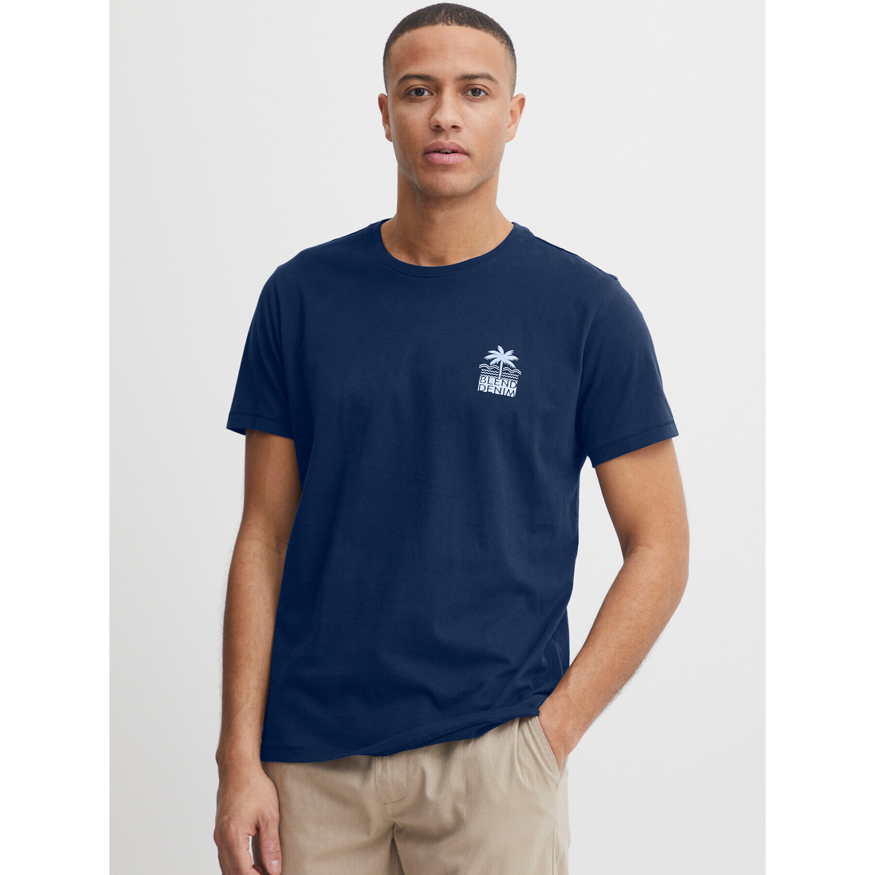 Blend Тишърт 20715313 Тъмносин Regular Fit - Pepit.bg