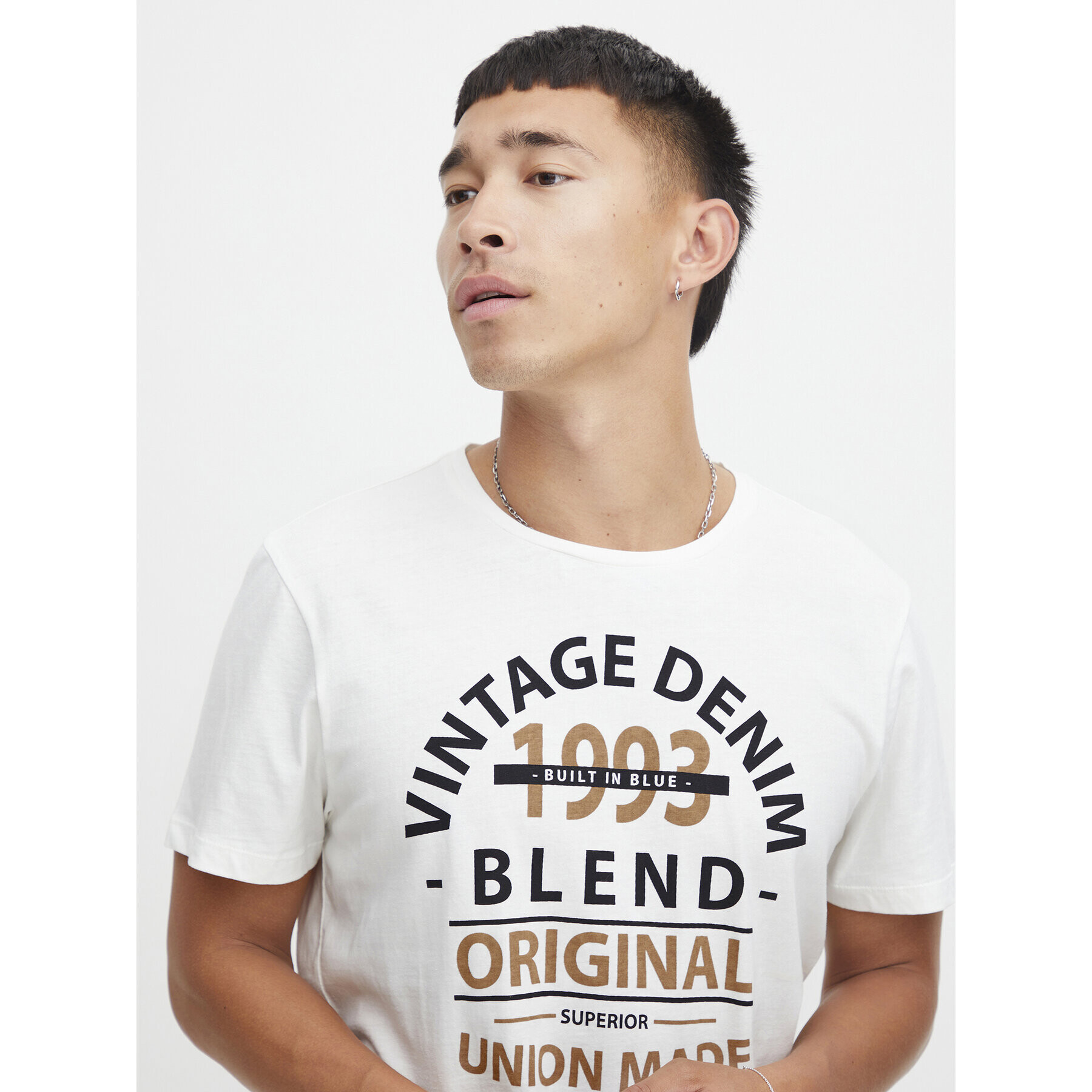 Blend Тишърт 20715749 Бял Regular Fit - Pepit.bg