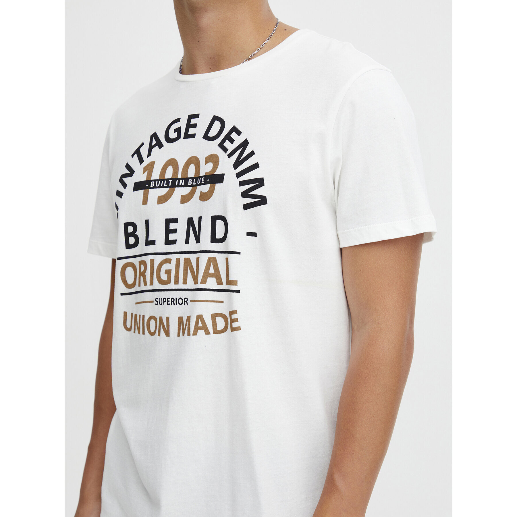 Blend Тишърт 20715749 Бял Regular Fit - Pepit.bg