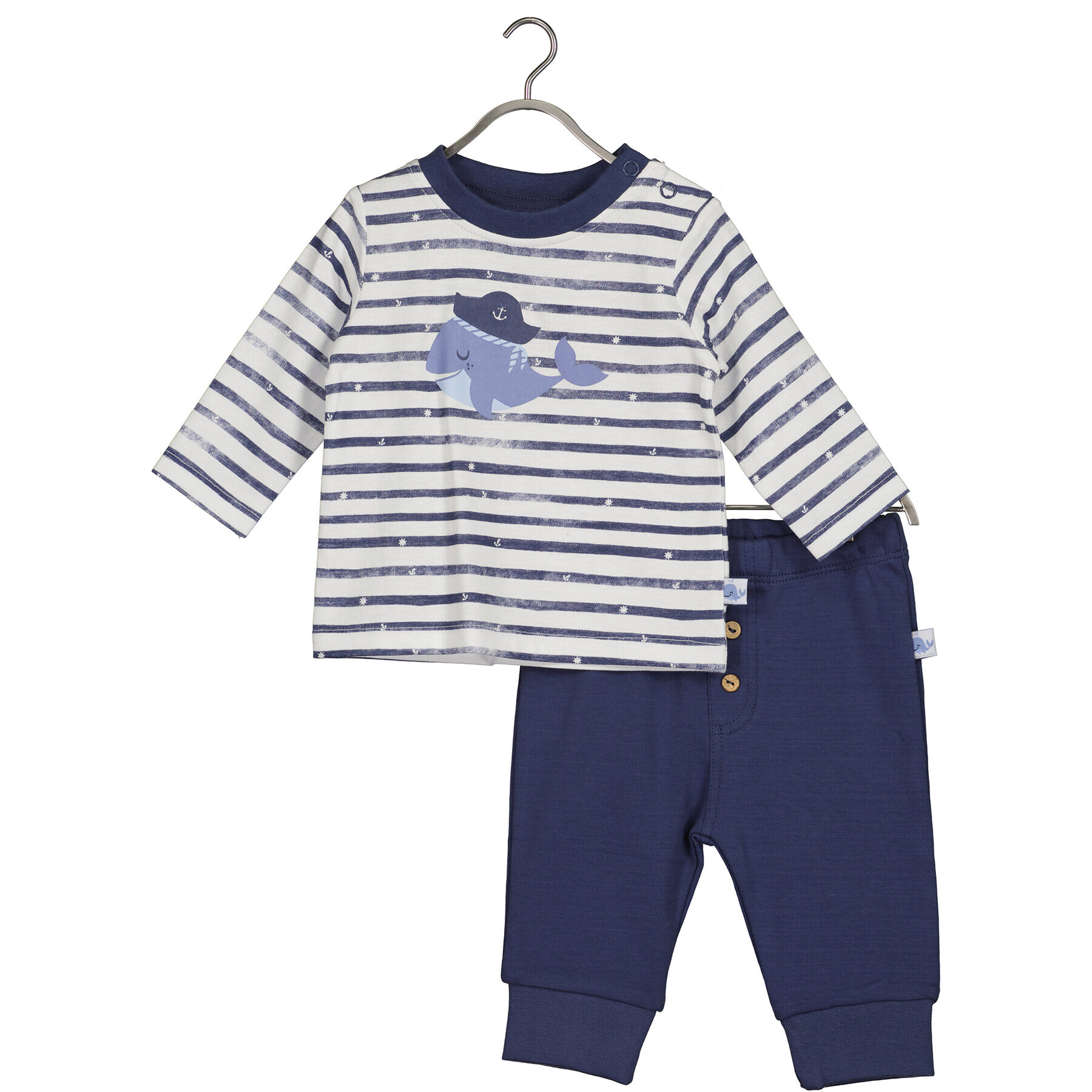 Blue Seven Комплект блуза и панталон 422183 X Бял Regular Fit - Pepit.bg