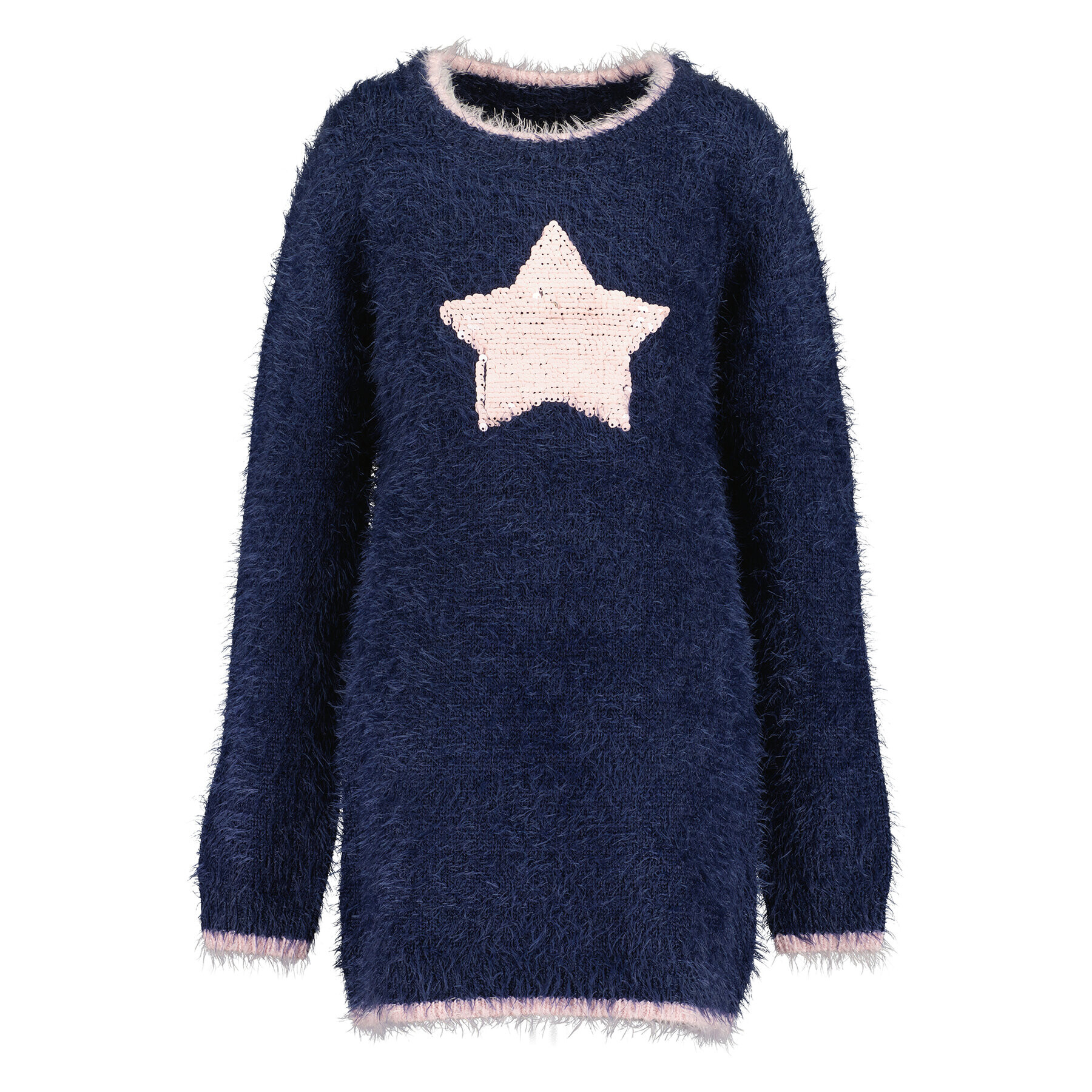 Blue Seven Плетена рокля 773666 X Тъмносин Regular Fit - Pepit.bg