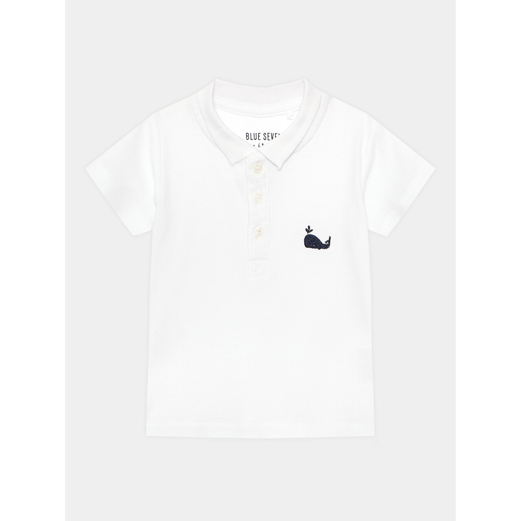 Blue Seven Тениска с яка и копчета 935024 X Бял Regular Fit - Pepit.bg