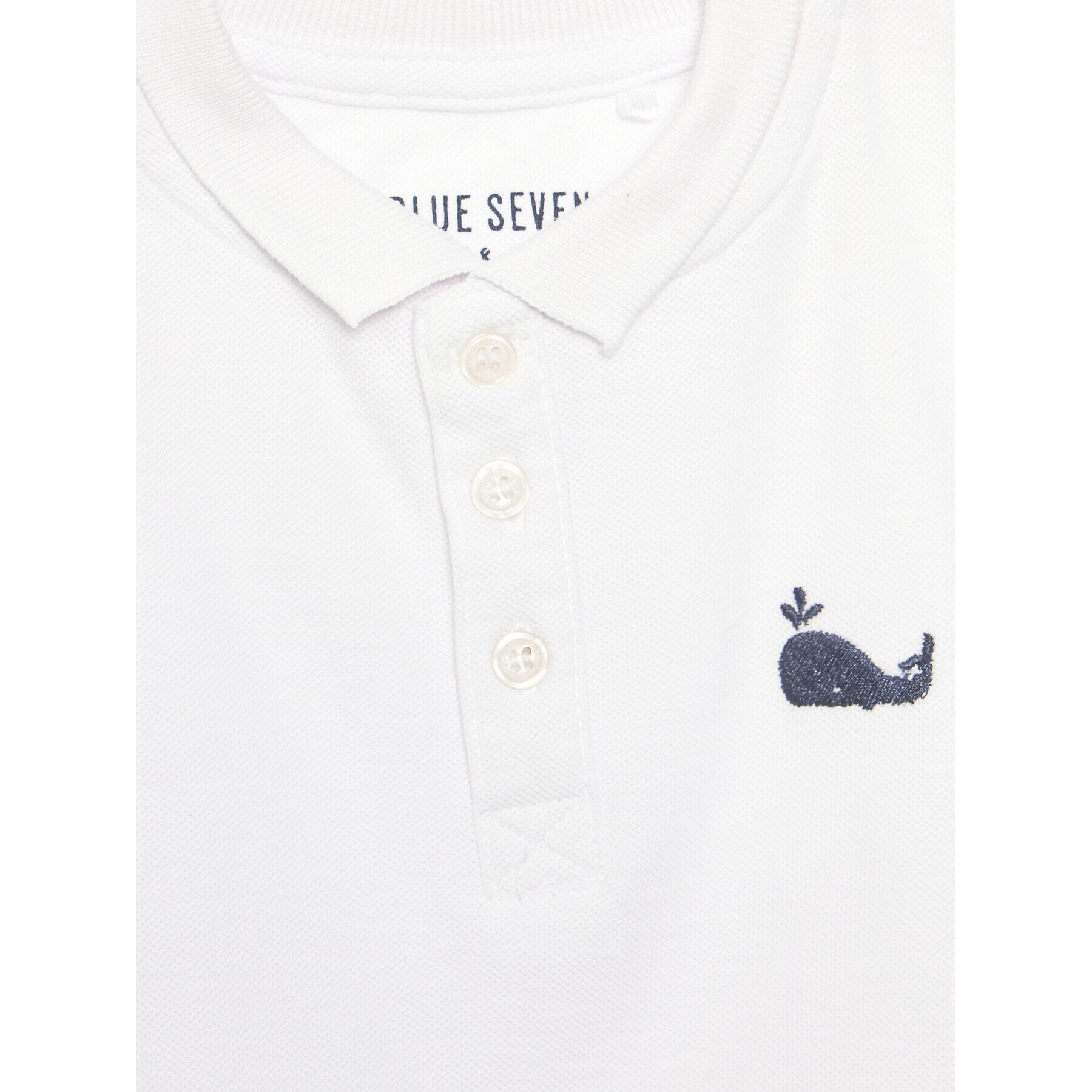 Blue Seven Тениска с яка и копчета 935024 X Бял Regular Fit - Pepit.bg